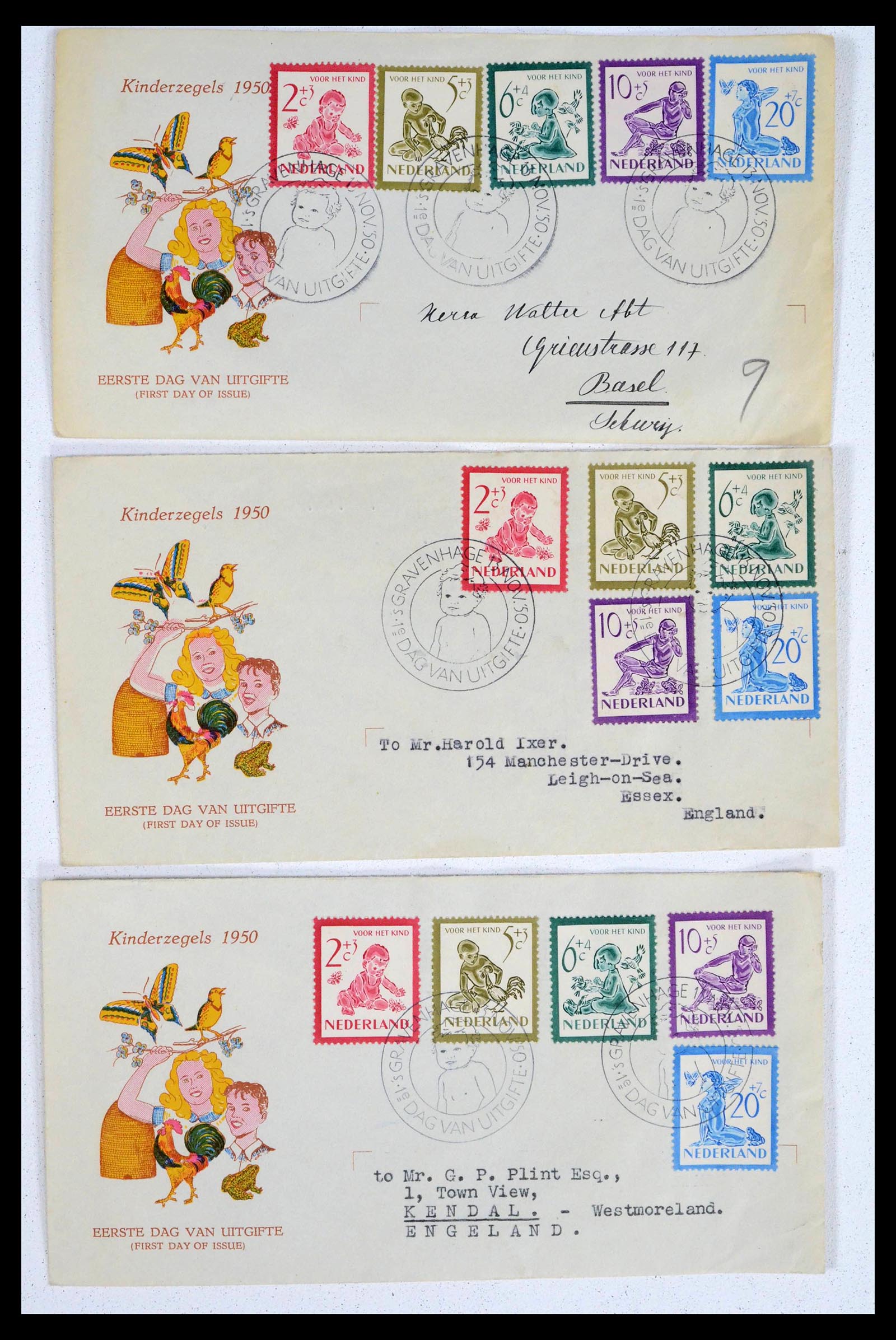 39474 0001 - Postzegelverzameling 39474 Nederland FDC's 1950-1960.