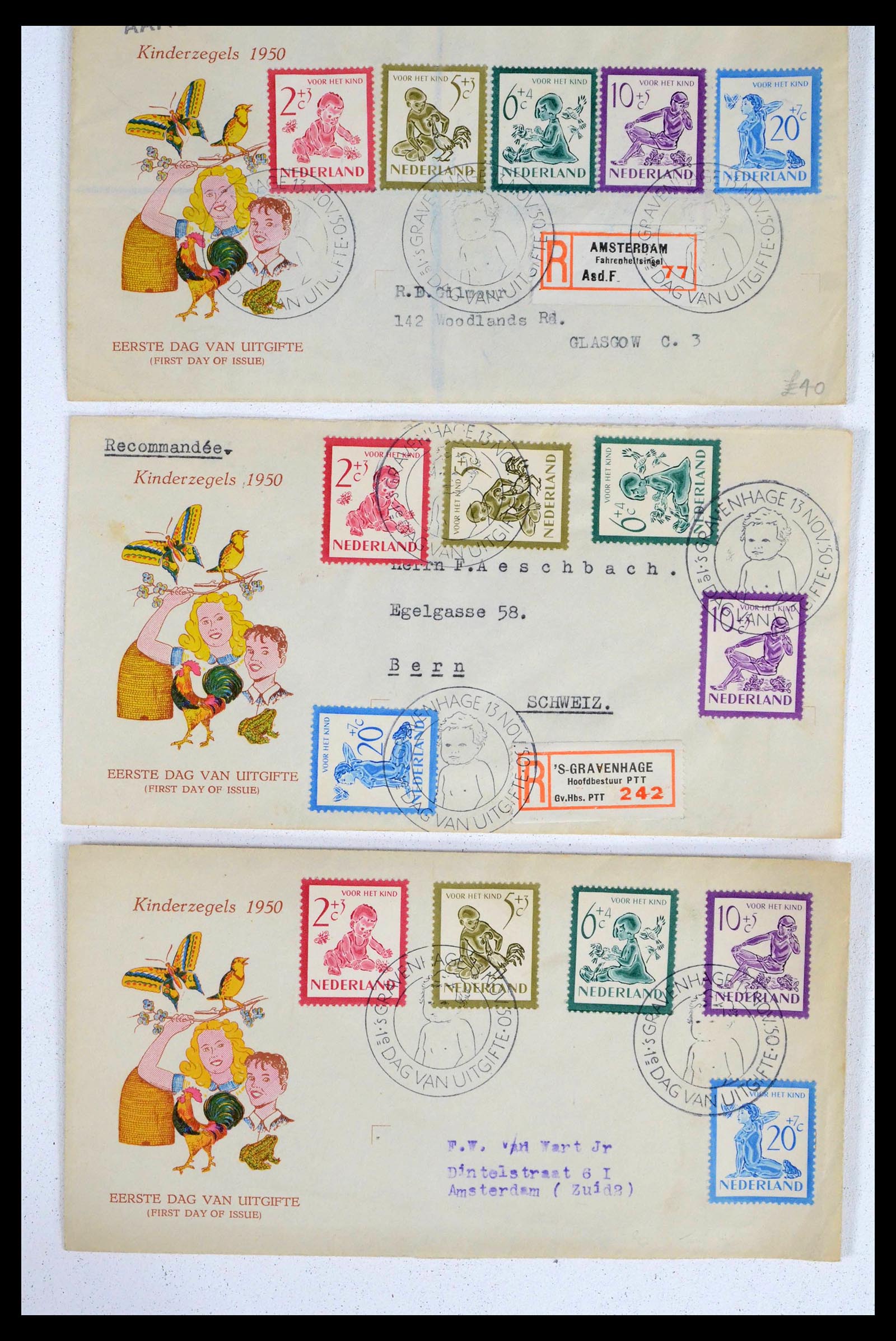 39474 0002 - Postzegelverzameling 39474 Nederland FDC's 1950-1960.