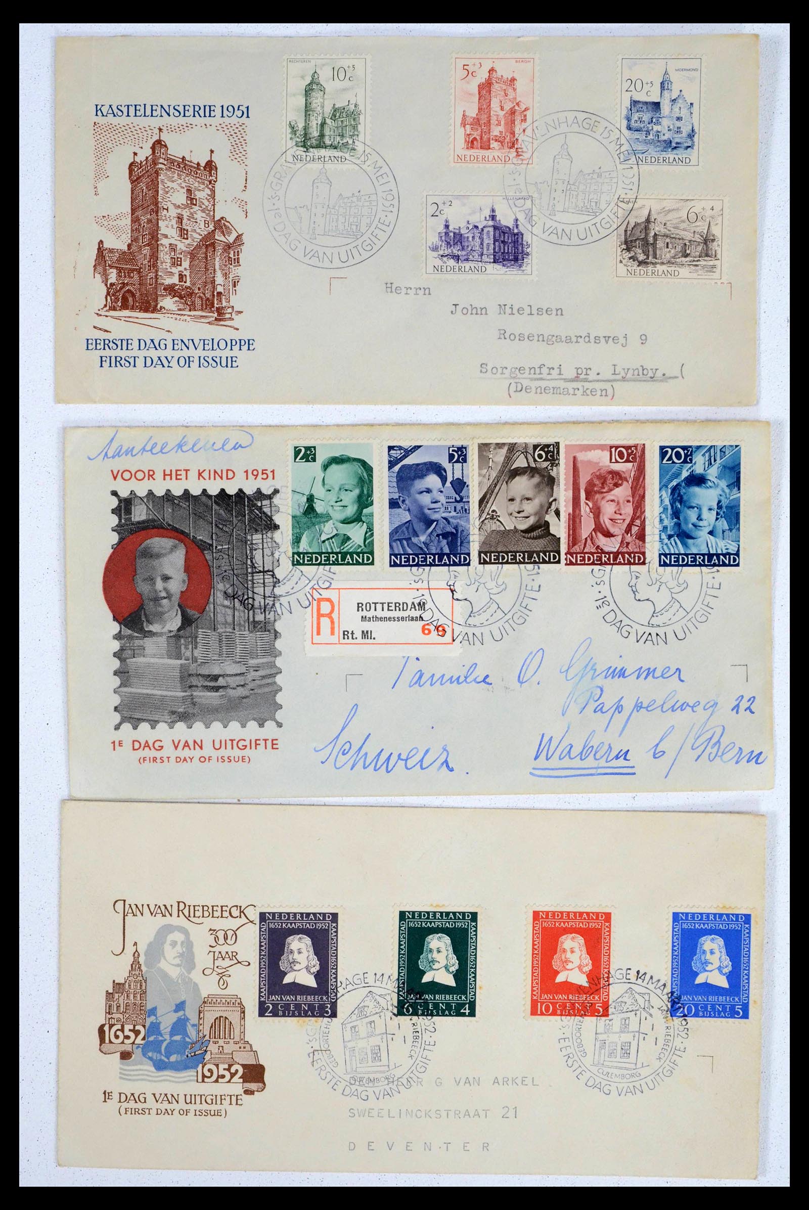 39474 0003 - Postzegelverzameling 39474 Nederland FDC's 1950-1960.