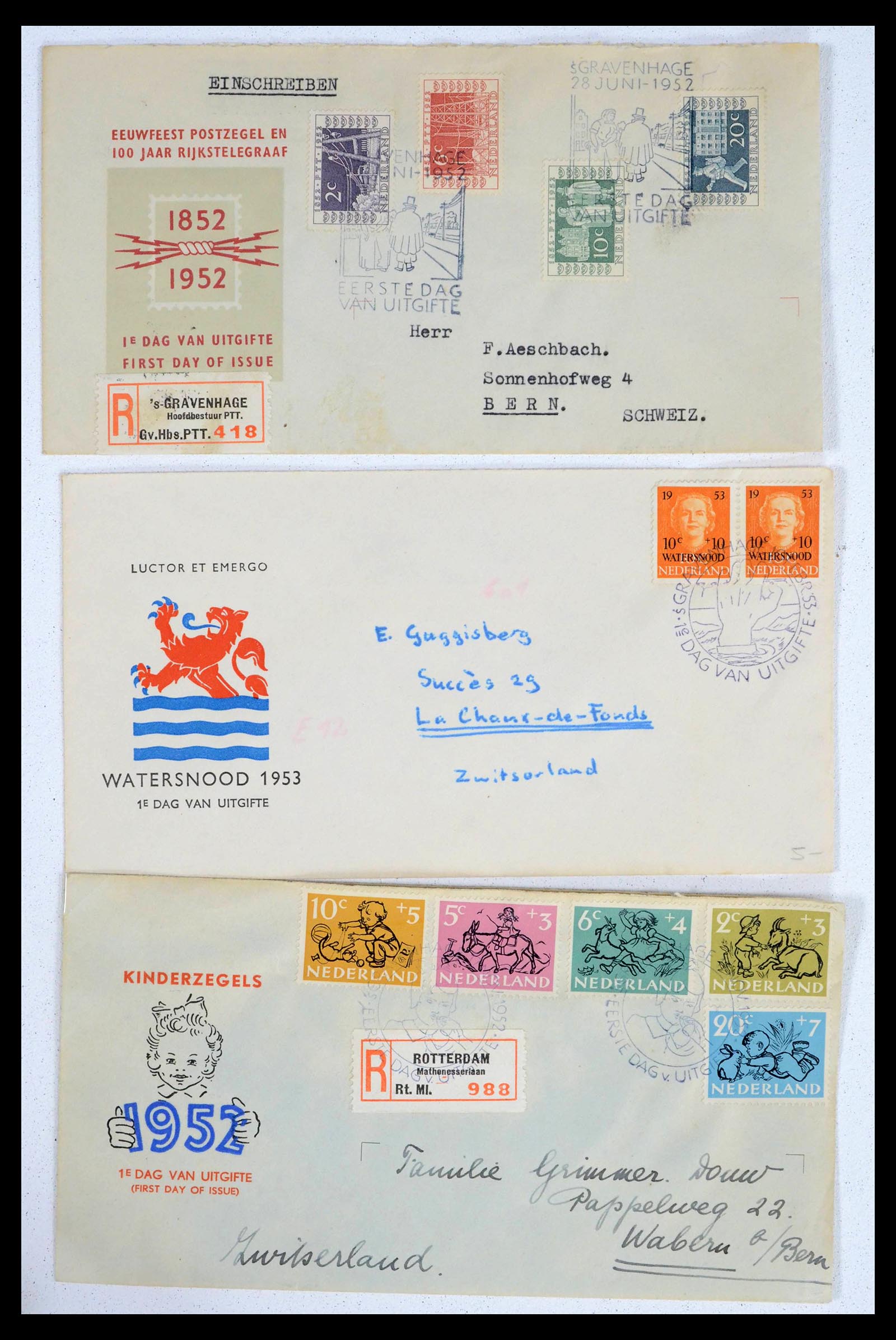 39474 0006 - Postzegelverzameling 39474 Nederland FDC's 1950-1960.