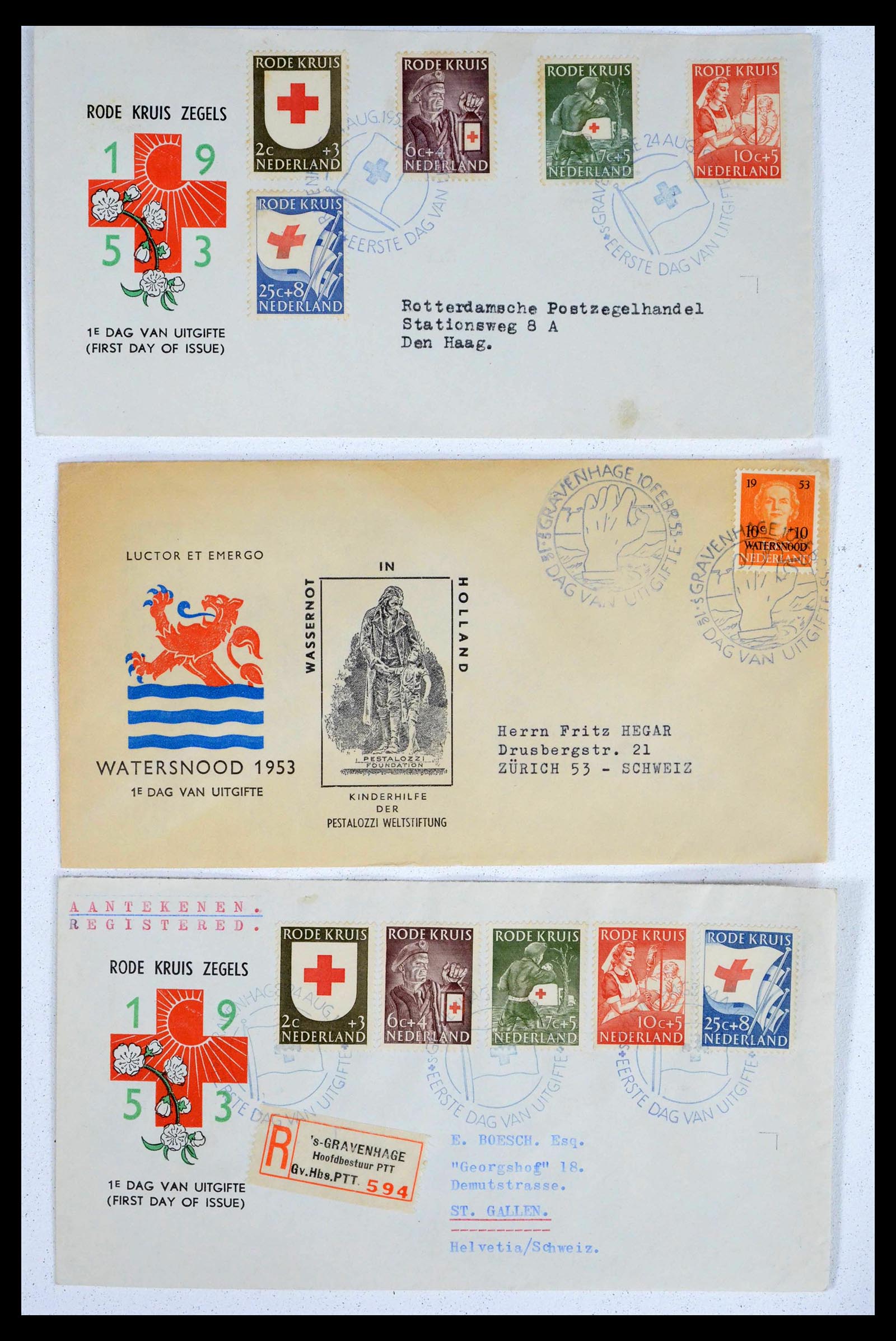 39474 0008 - Postzegelverzameling 39474 Nederland FDC's 1950-1960.