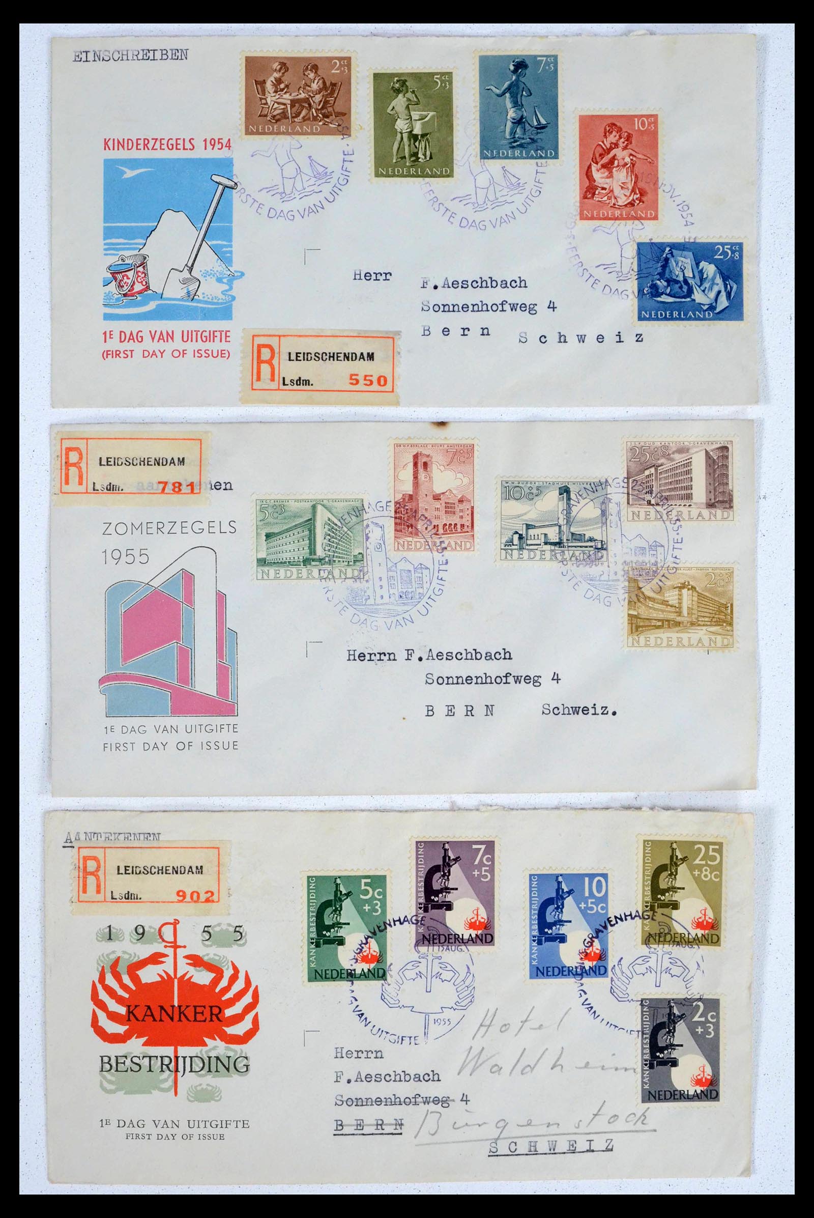 39474 0010 - Postzegelverzameling 39474 Nederland FDC's 1950-1960.