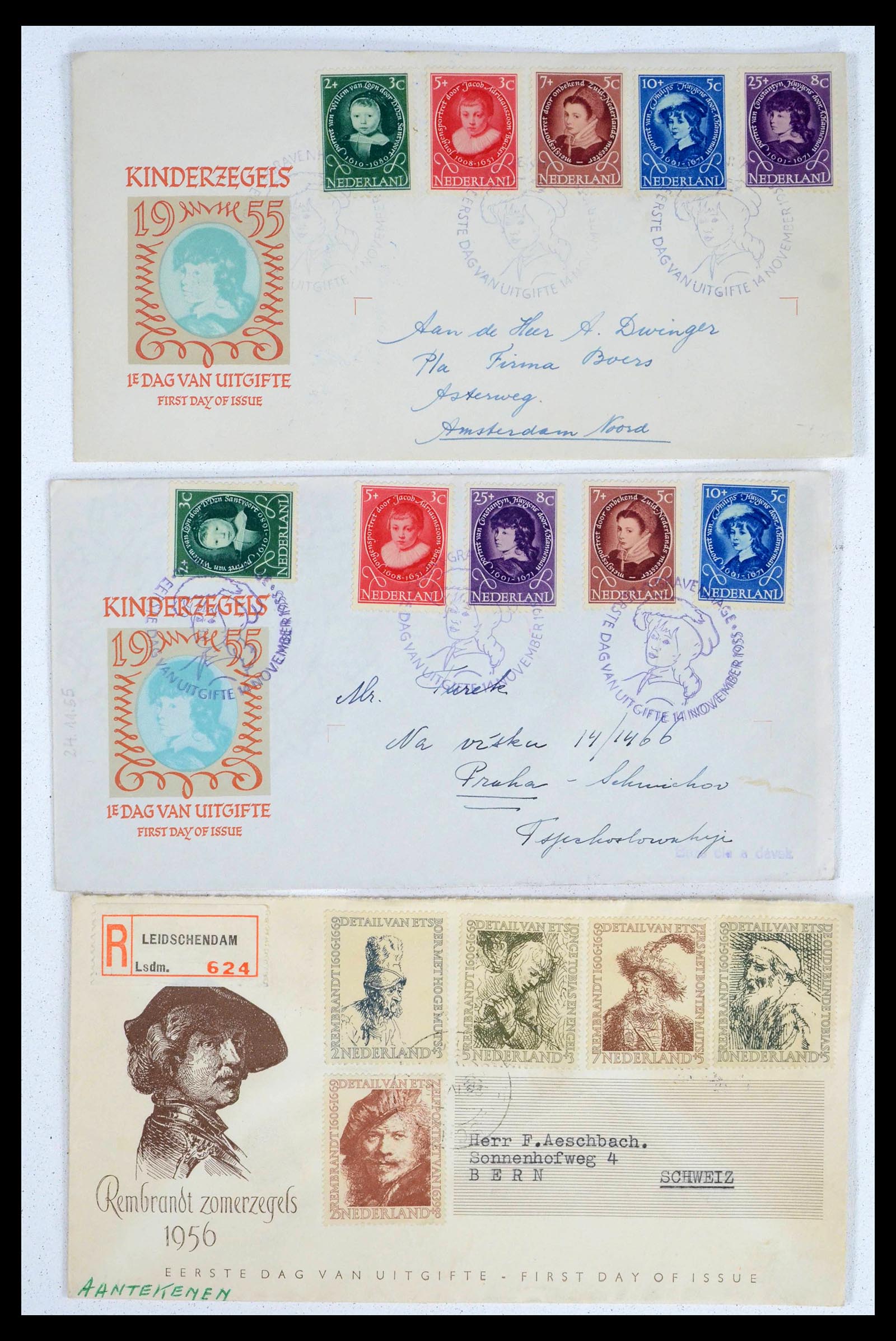 39474 0012 - Stamp collection 39474 Netherlands FDC's 1950-1960.