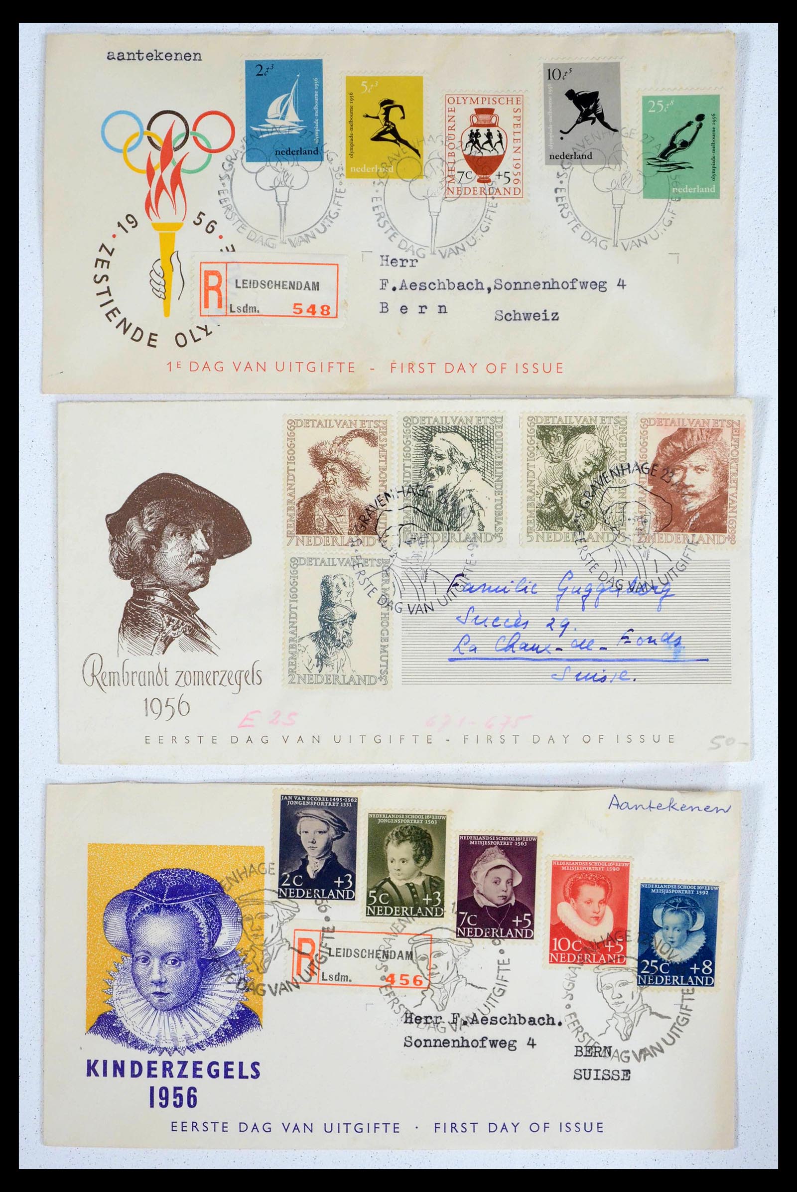 39474 0013 - Postzegelverzameling 39474 Nederland FDC's 1950-1960.