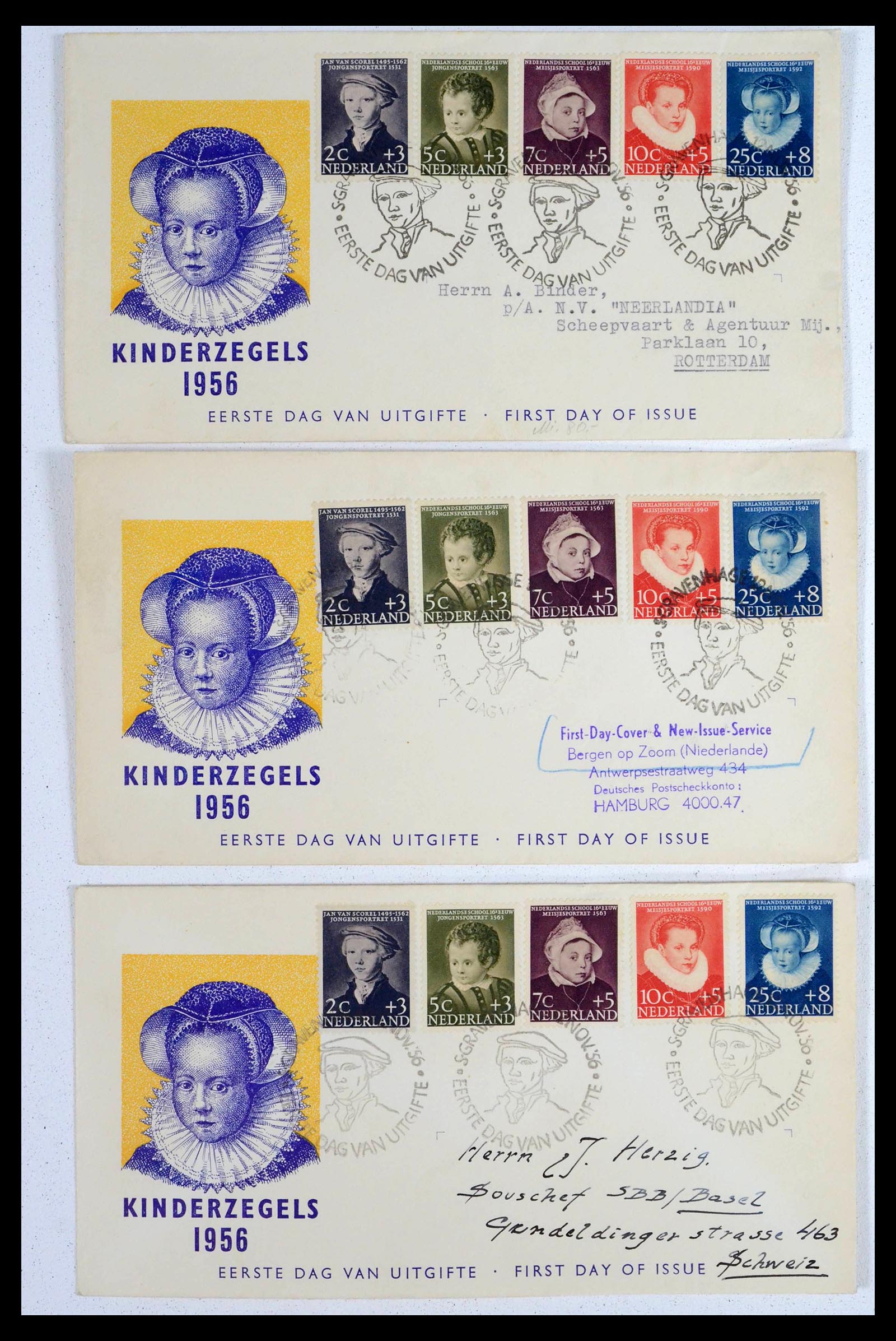 39474 0014 - Stamp collection 39474 Netherlands FDC's 1950-1960.