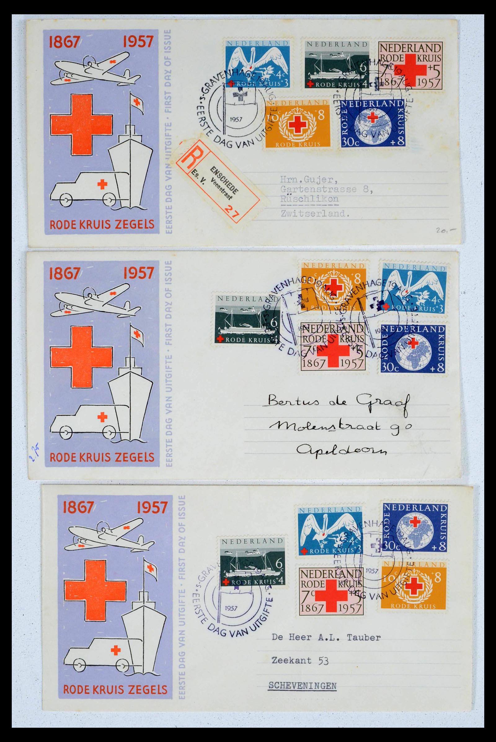 39474 0017 - Postzegelverzameling 39474 Nederland FDC's 1950-1960.