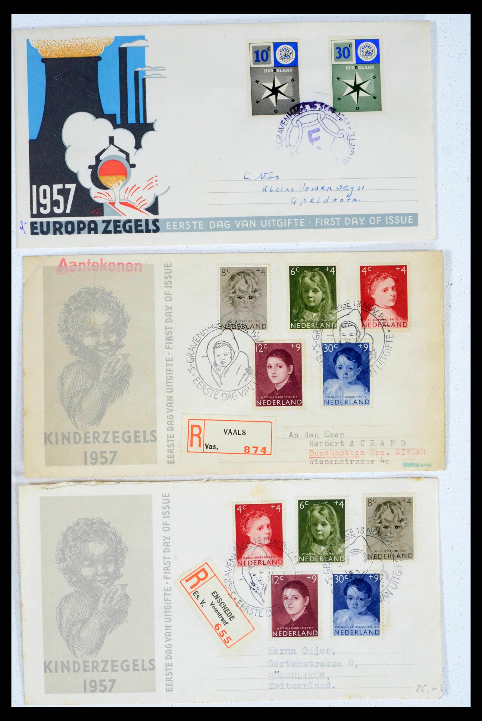 39474 0018 - Postzegelverzameling 39474 Nederland FDC's 1950-1960.