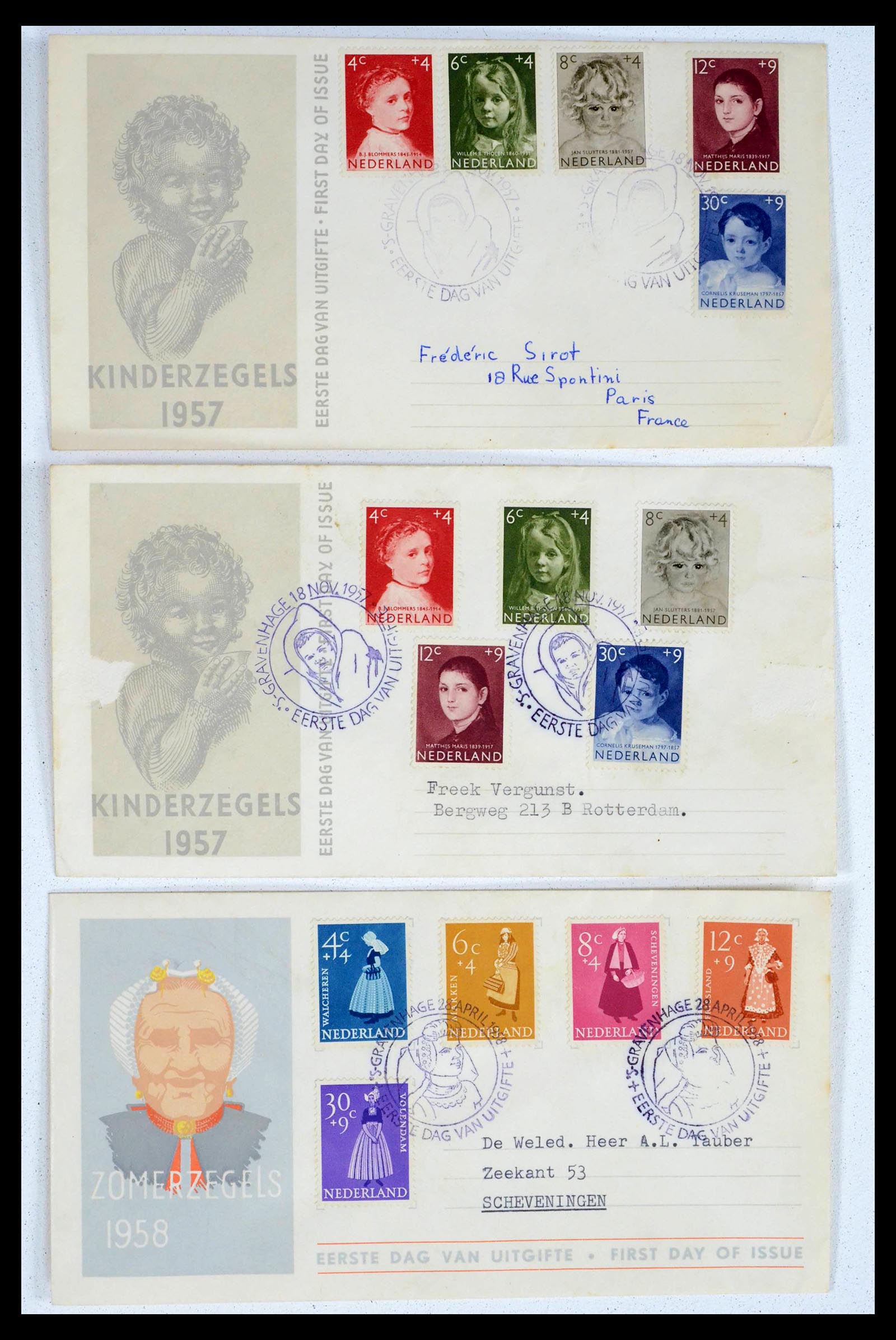 39474 0019 - Postzegelverzameling 39474 Nederland FDC's 1950-1960.