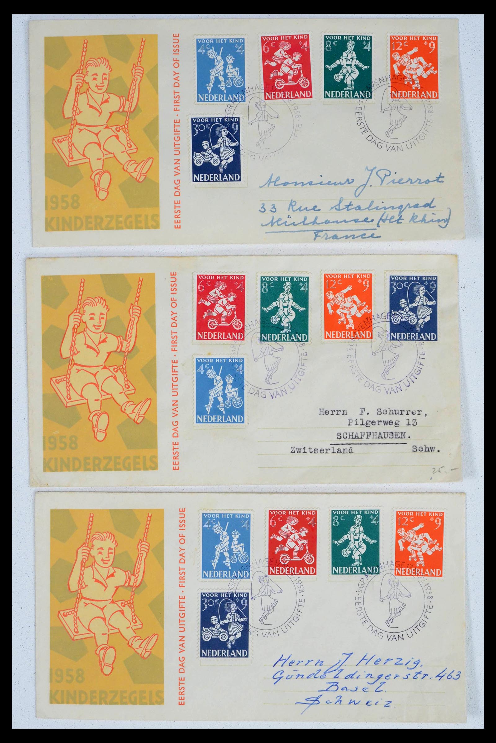 39474 0020 - Postzegelverzameling 39474 Nederland FDC's 1950-1960.