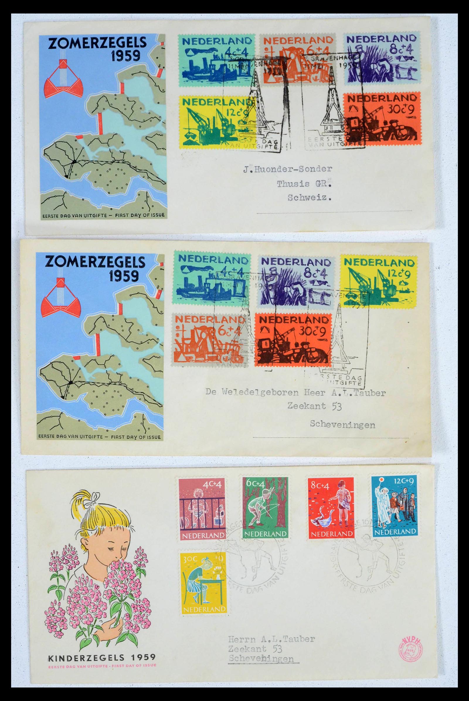 39474 0021 - Postzegelverzameling 39474 Nederland FDC's 1950-1960.