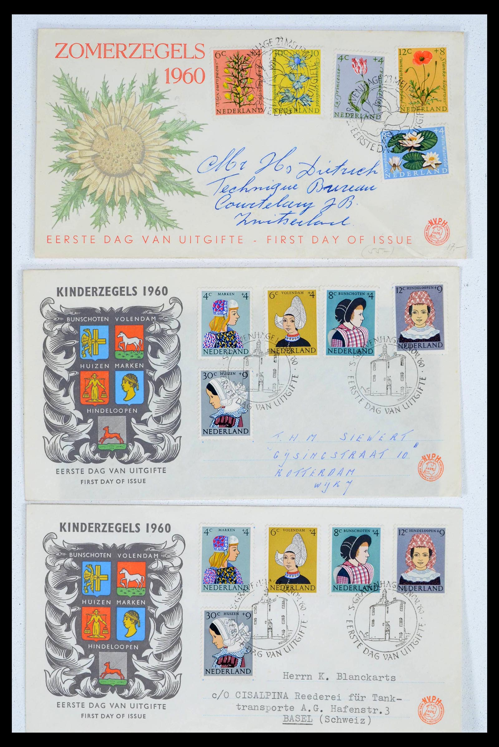 39474 0022 - Stamp collection 39474 Netherlands FDC's 1950-1960.
