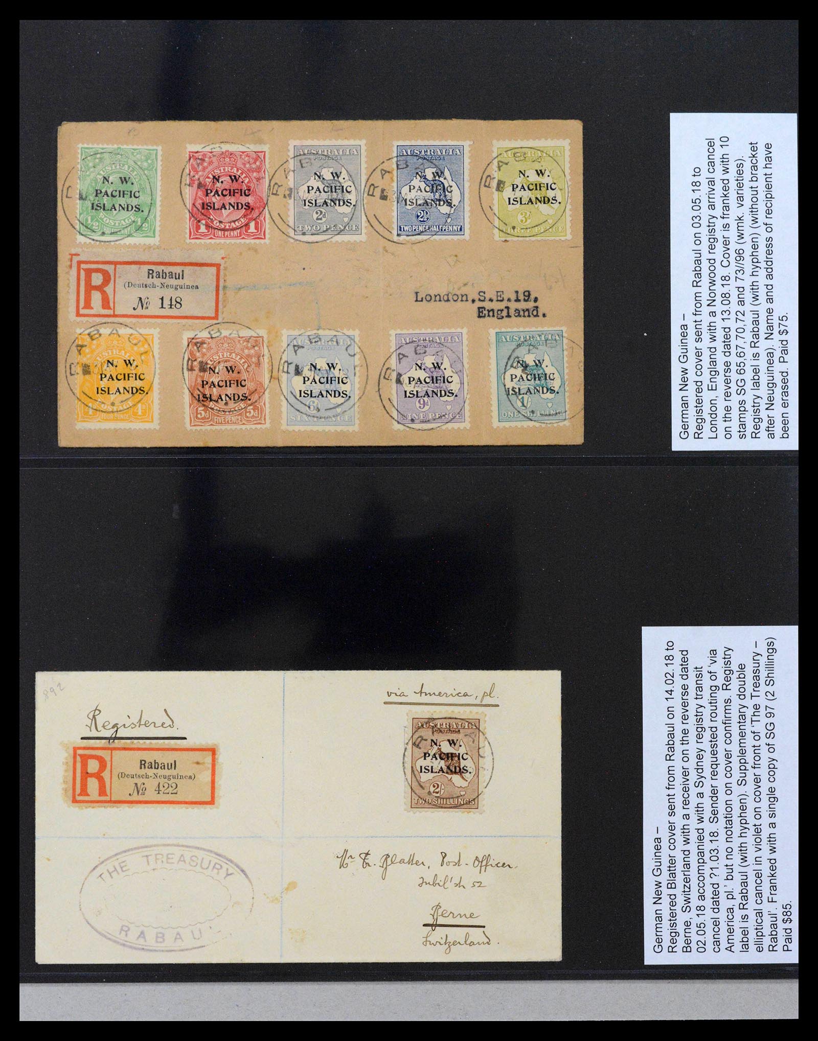 39478 0005 - Postzegelverzameling 39478 NW Pacific 1915-1916.