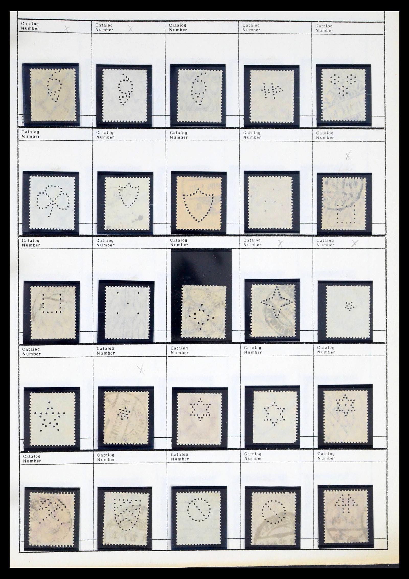39480 0001 - Stamp collection 39480 German Reich perfins 1880-1955.
