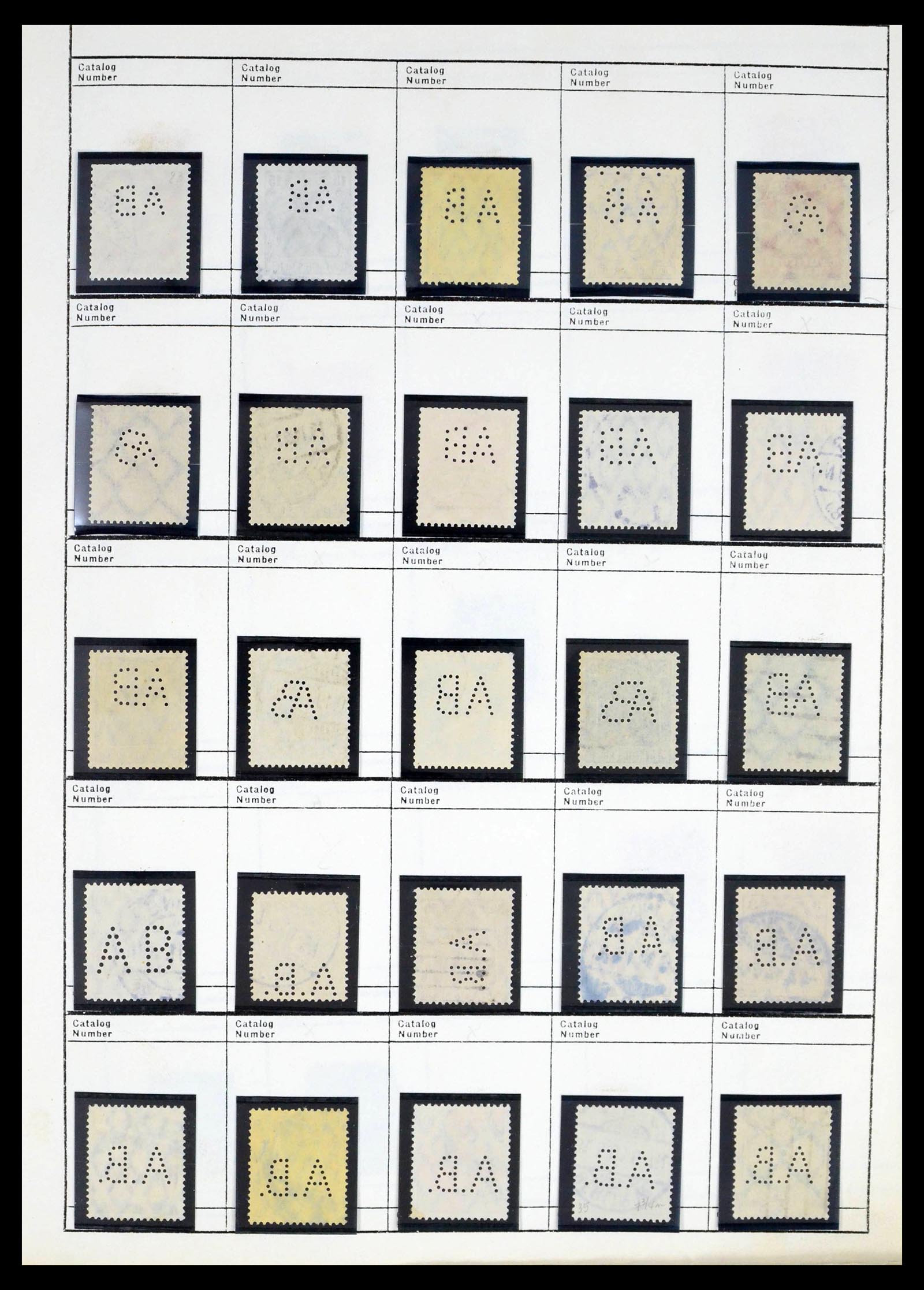 39480 0006 - Stamp collection 39480 German Reich perfins 1880-1955.