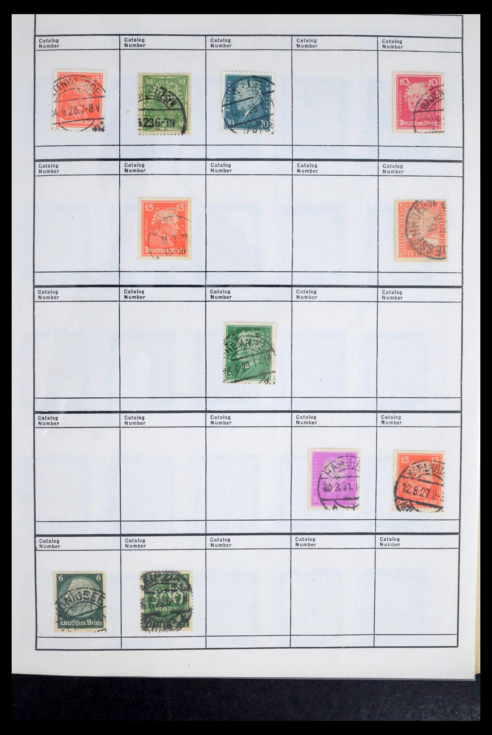 39480 0007 - Stamp collection 39480 German Reich perfins 1880-1955.