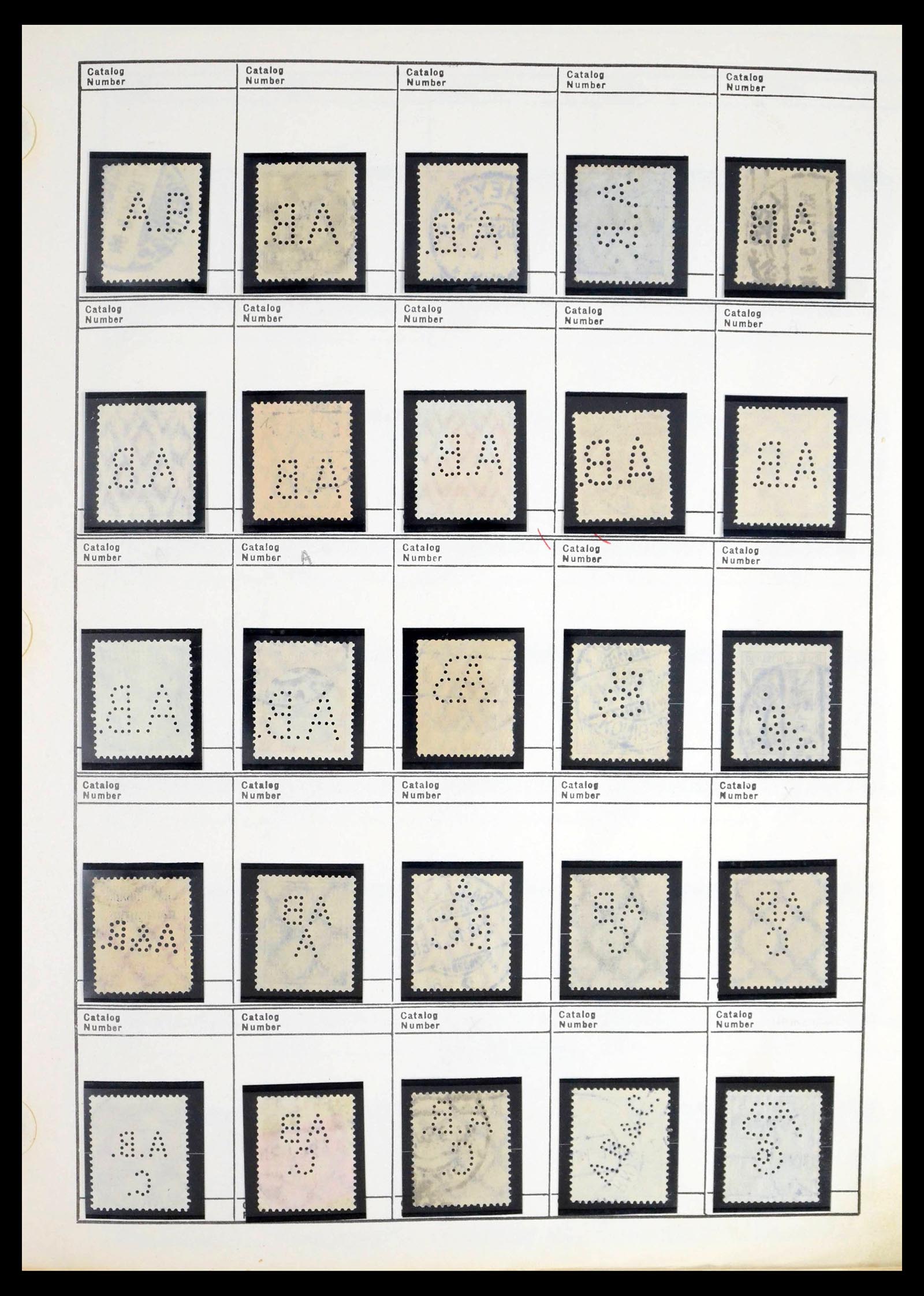 39480 0008 - Stamp collection 39480 German Reich perfins 1880-1955.