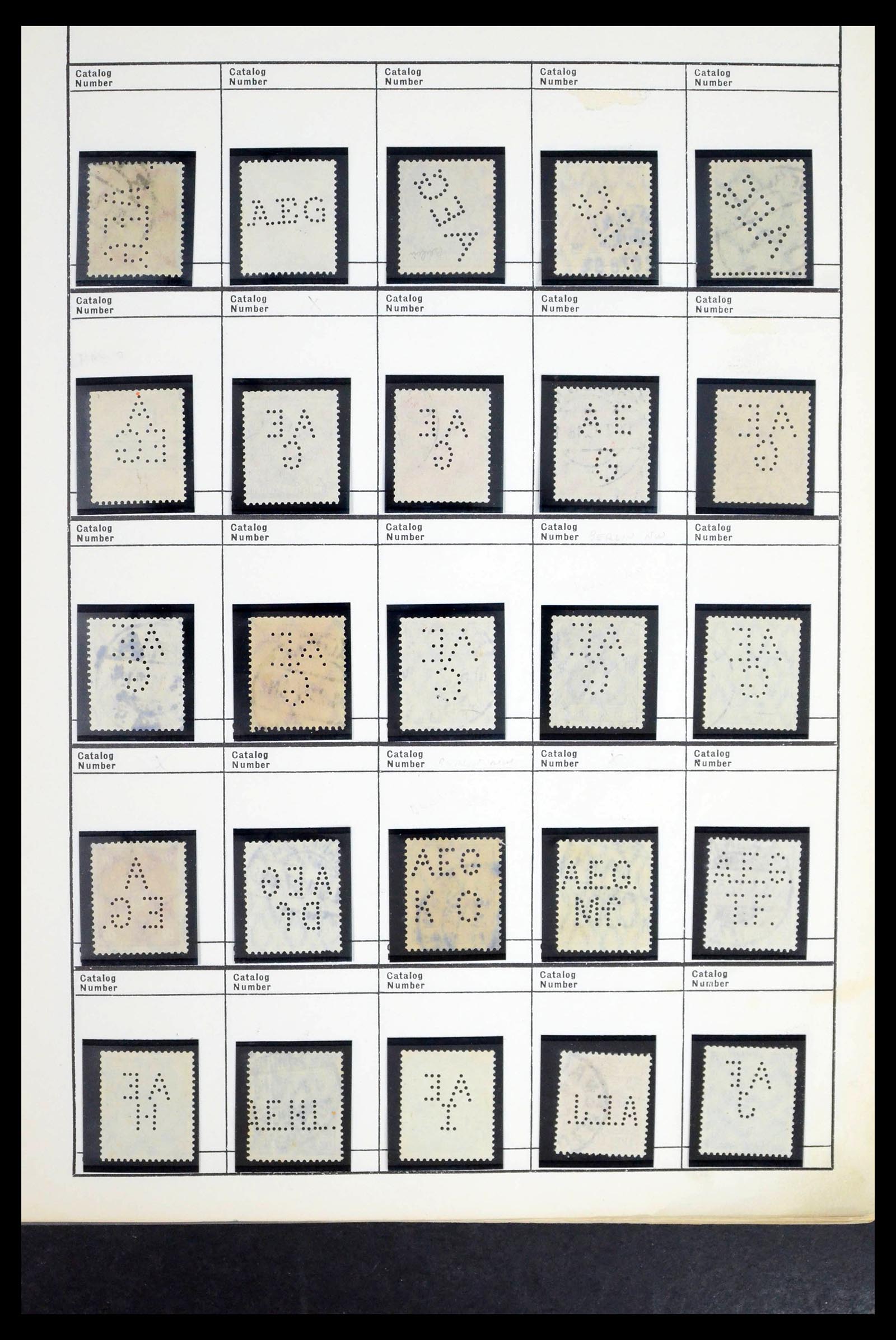 39480 0014 - Stamp collection 39480 German Reich perfins 1880-1955.