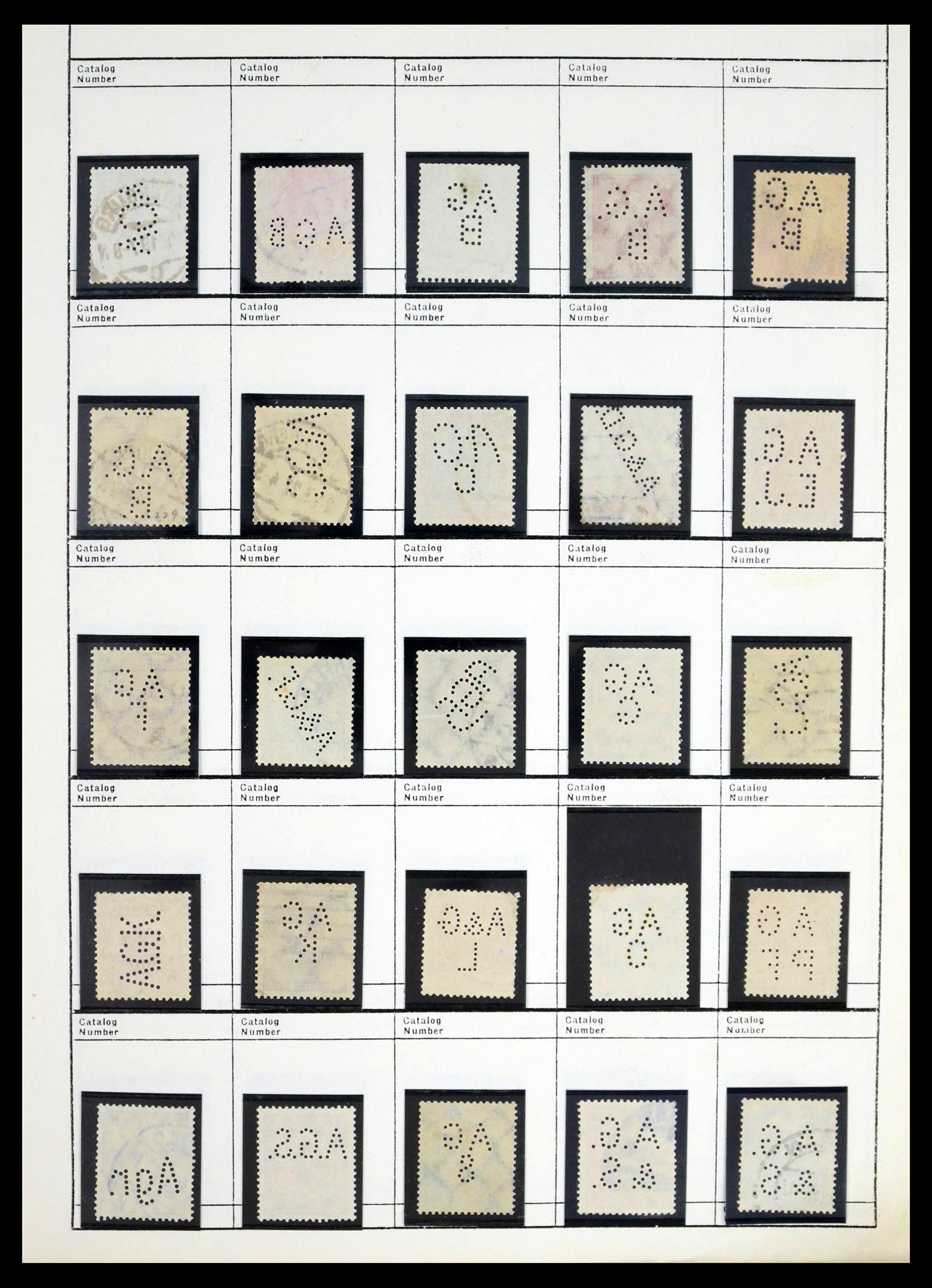 39480 0018 - Stamp collection 39480 German Reich perfins 1880-1955.
