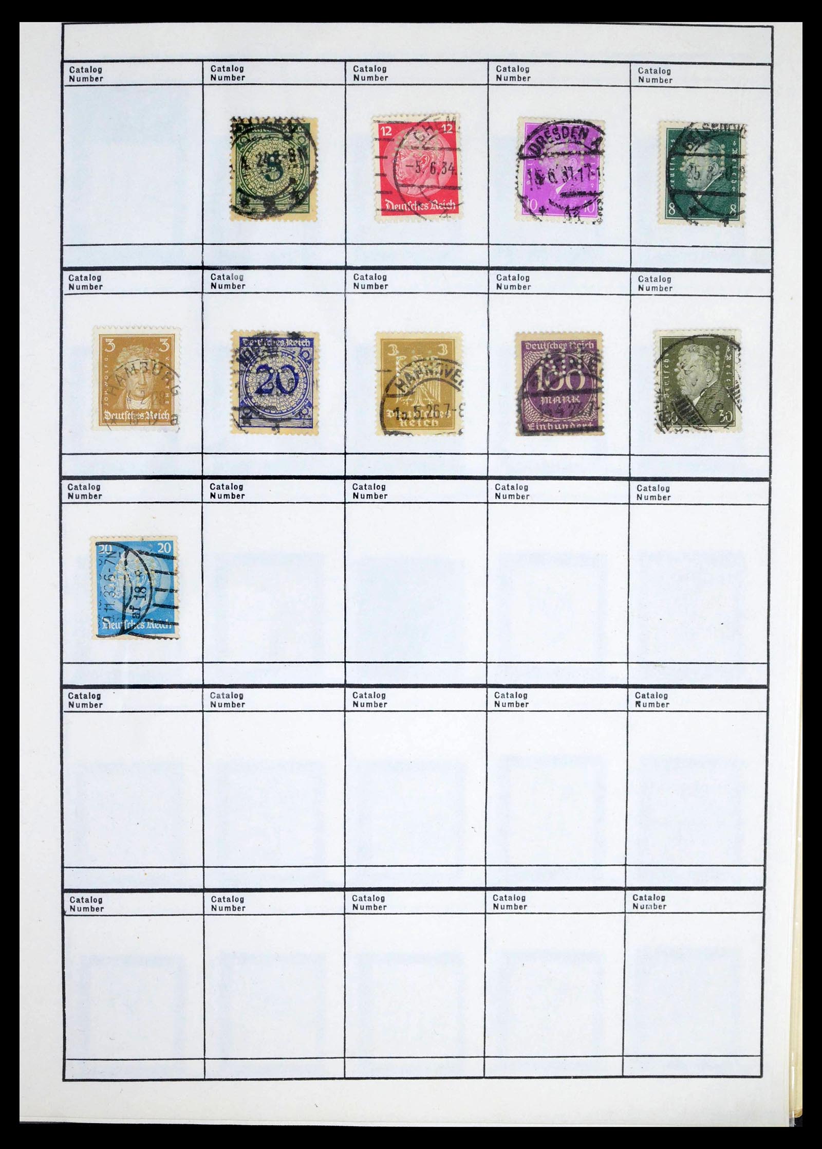 39480 0020 - Stamp collection 39480 German Reich perfins 1880-1955.