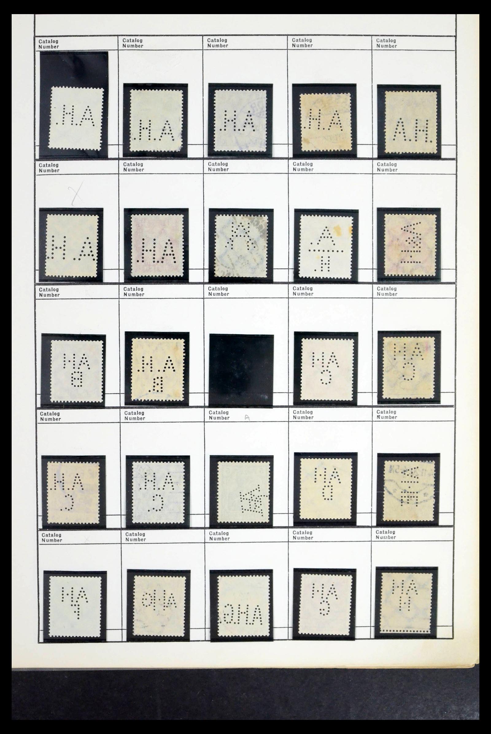 39480 0021 - Stamp collection 39480 German Reich perfins 1880-1955.