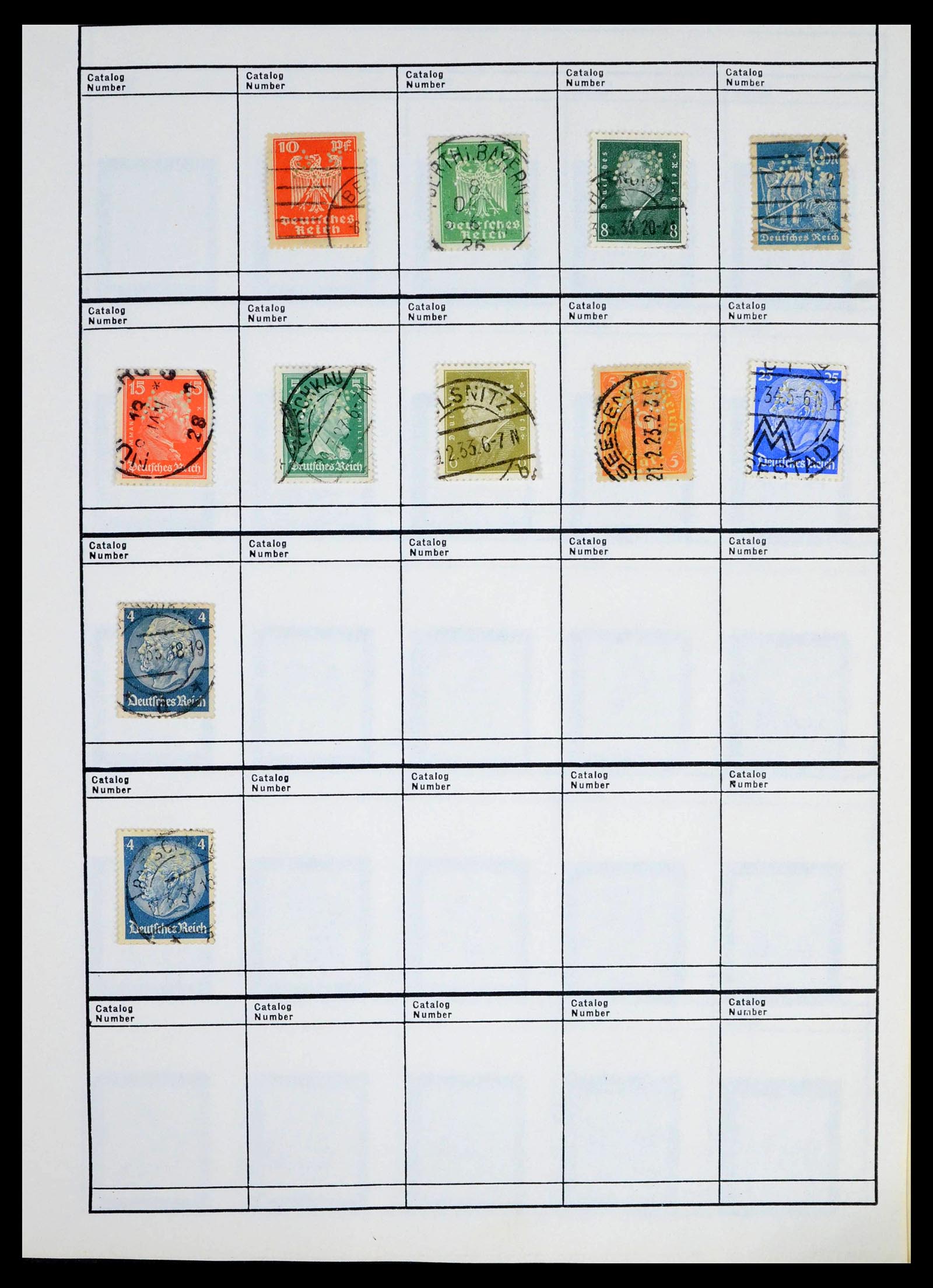 39480 0039 - Stamp collection 39480 German Reich perfins 1880-1955.
