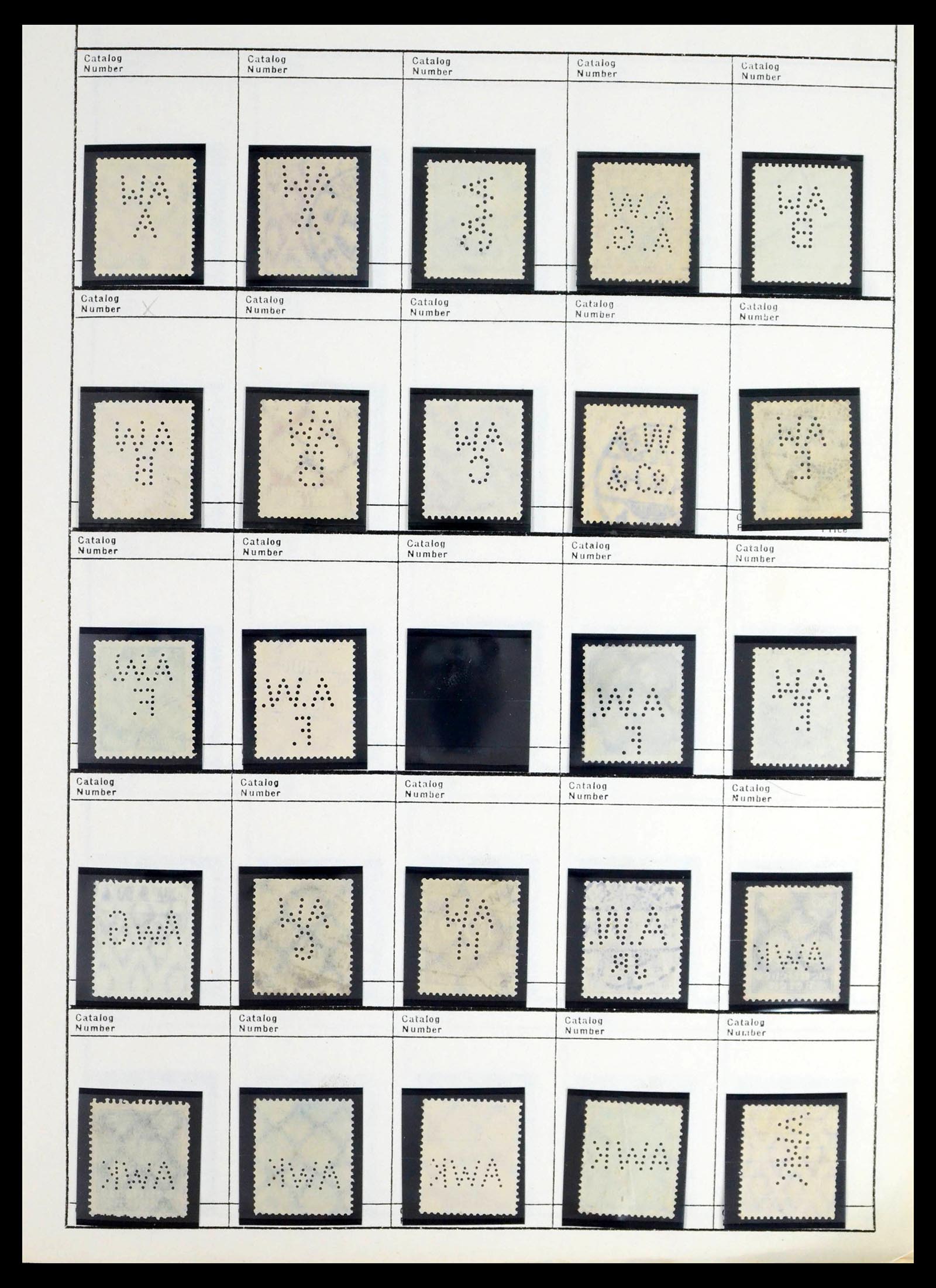 39480 0048 - Stamp collection 39480 German Reich perfins 1880-1955.