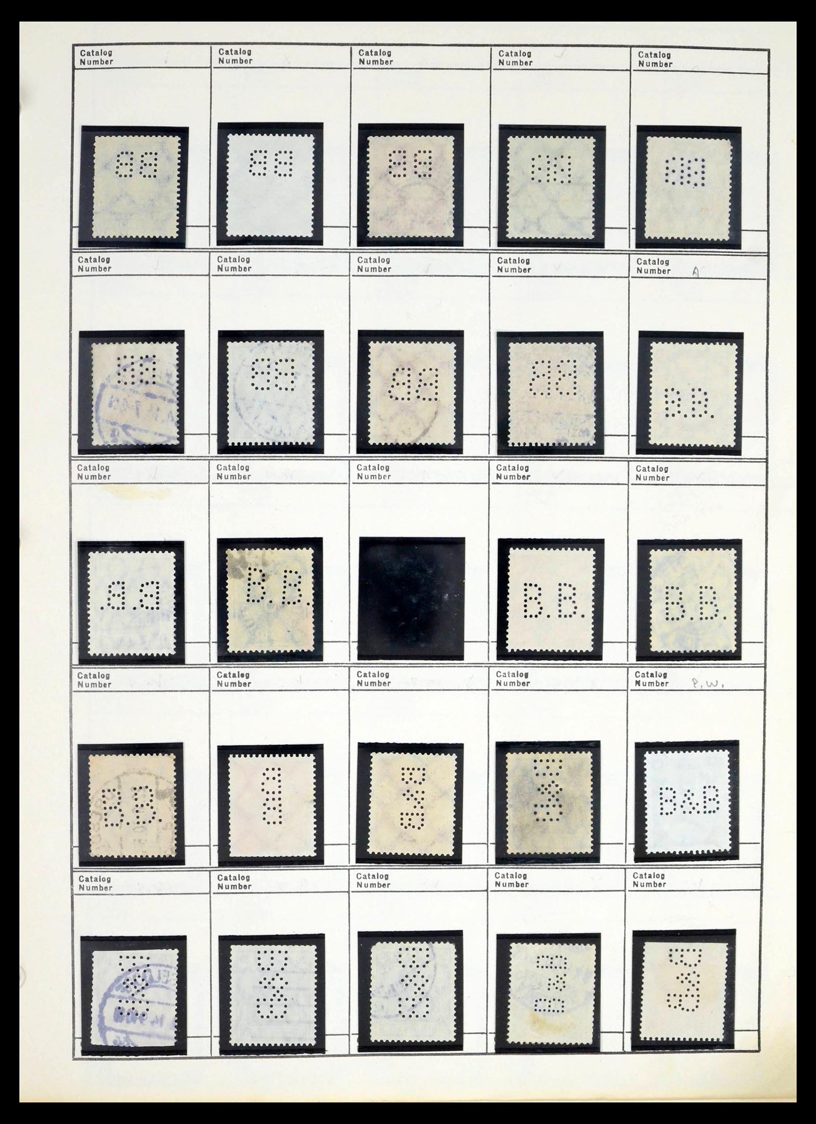 39480 0054 - Stamp collection 39480 German Reich perfins 1880-1955.
