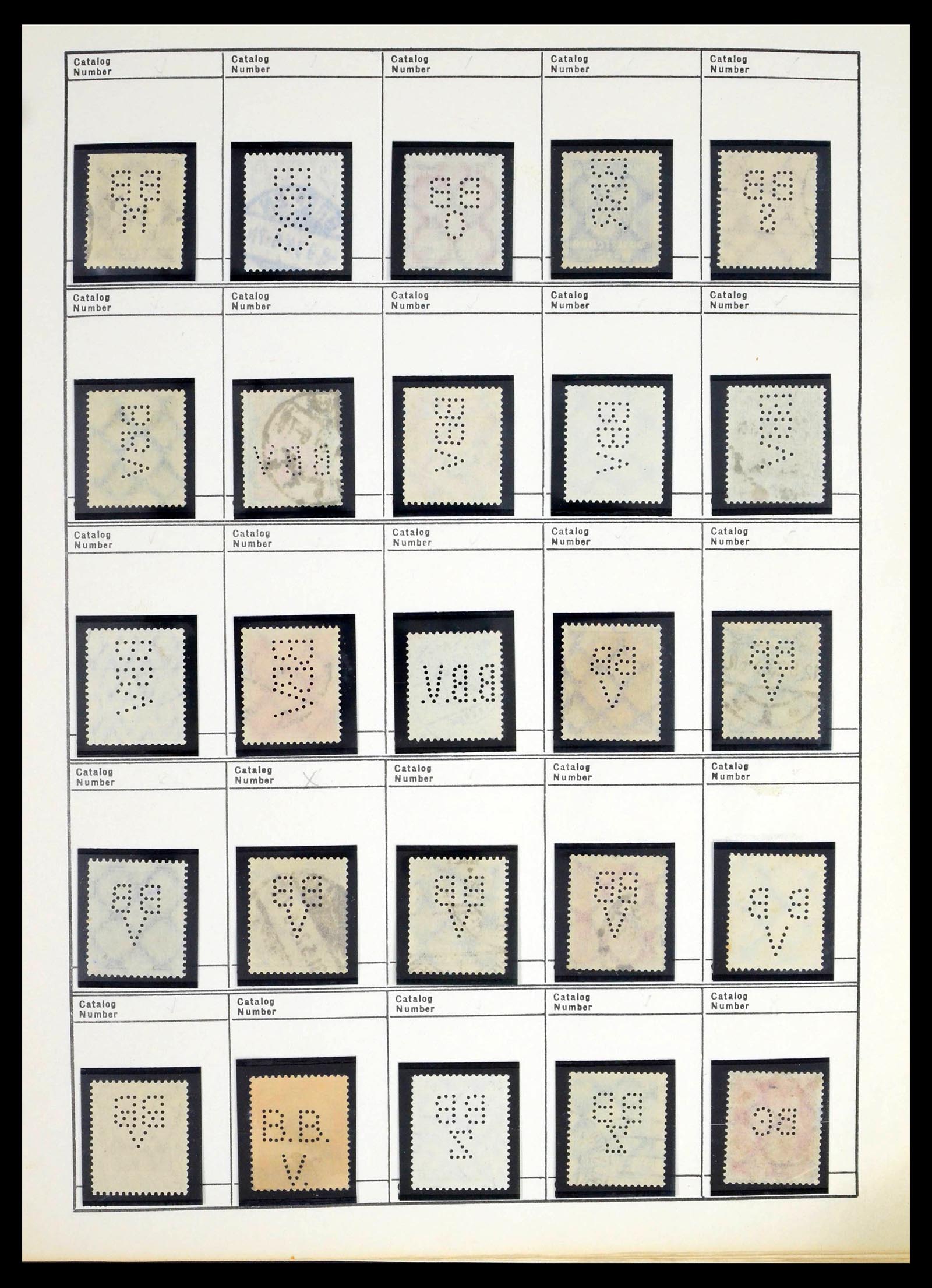 39480 0056 - Stamp collection 39480 German Reich perfins 1880-1955.