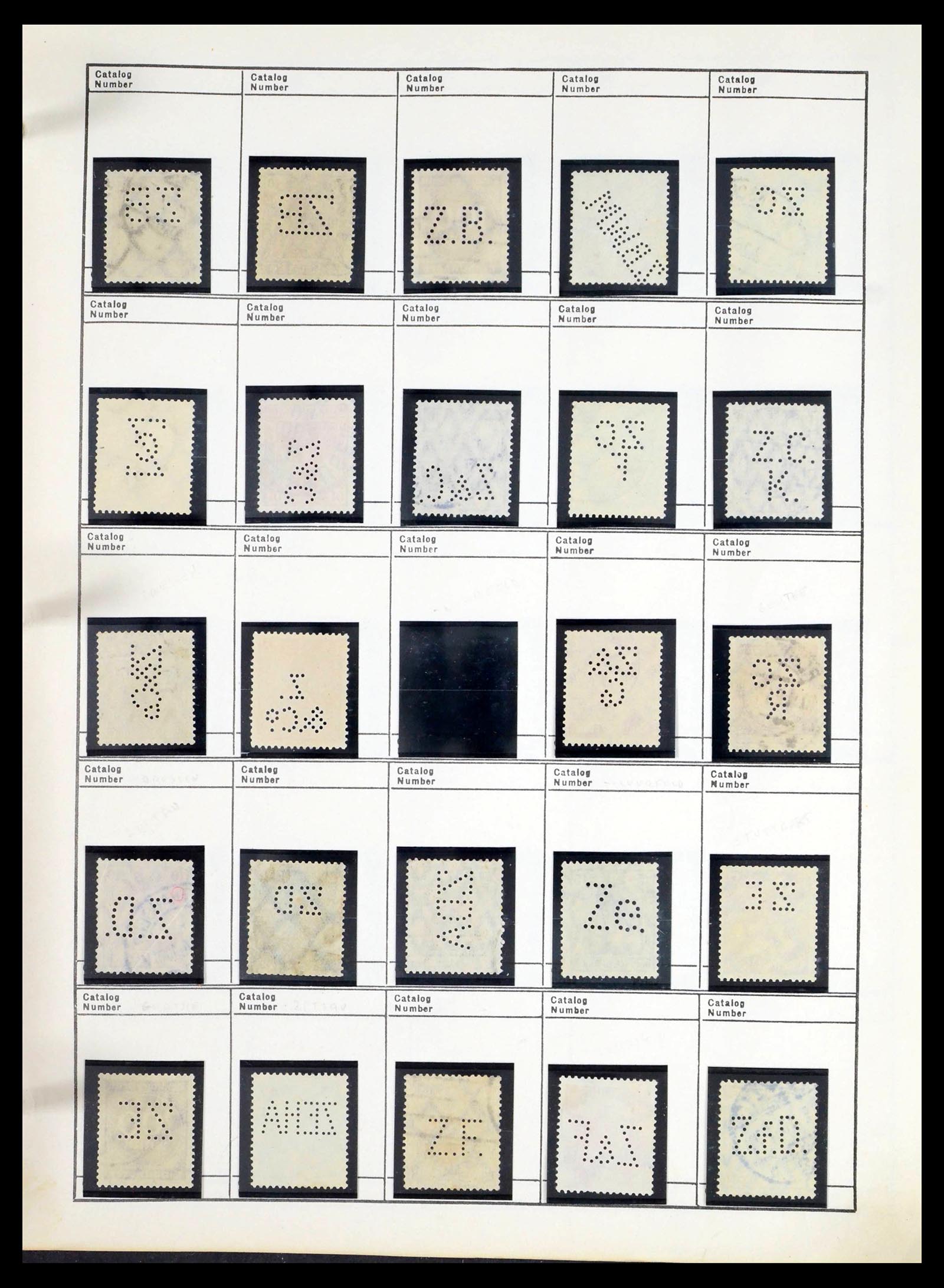 39480 0589 - Stamp collection 39480 German Reich perfins 1880-1955.