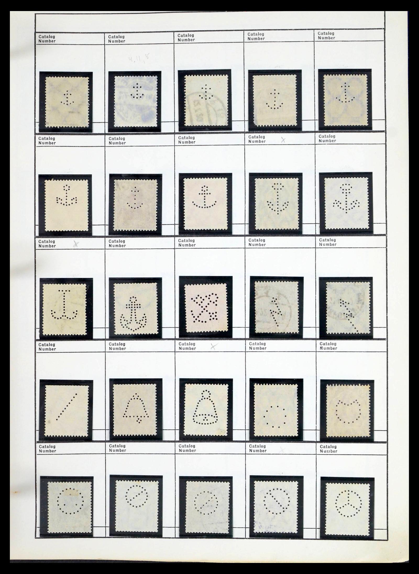 39480 0593 - Stamp collection 39480 German Reich perfins 1880-1955.