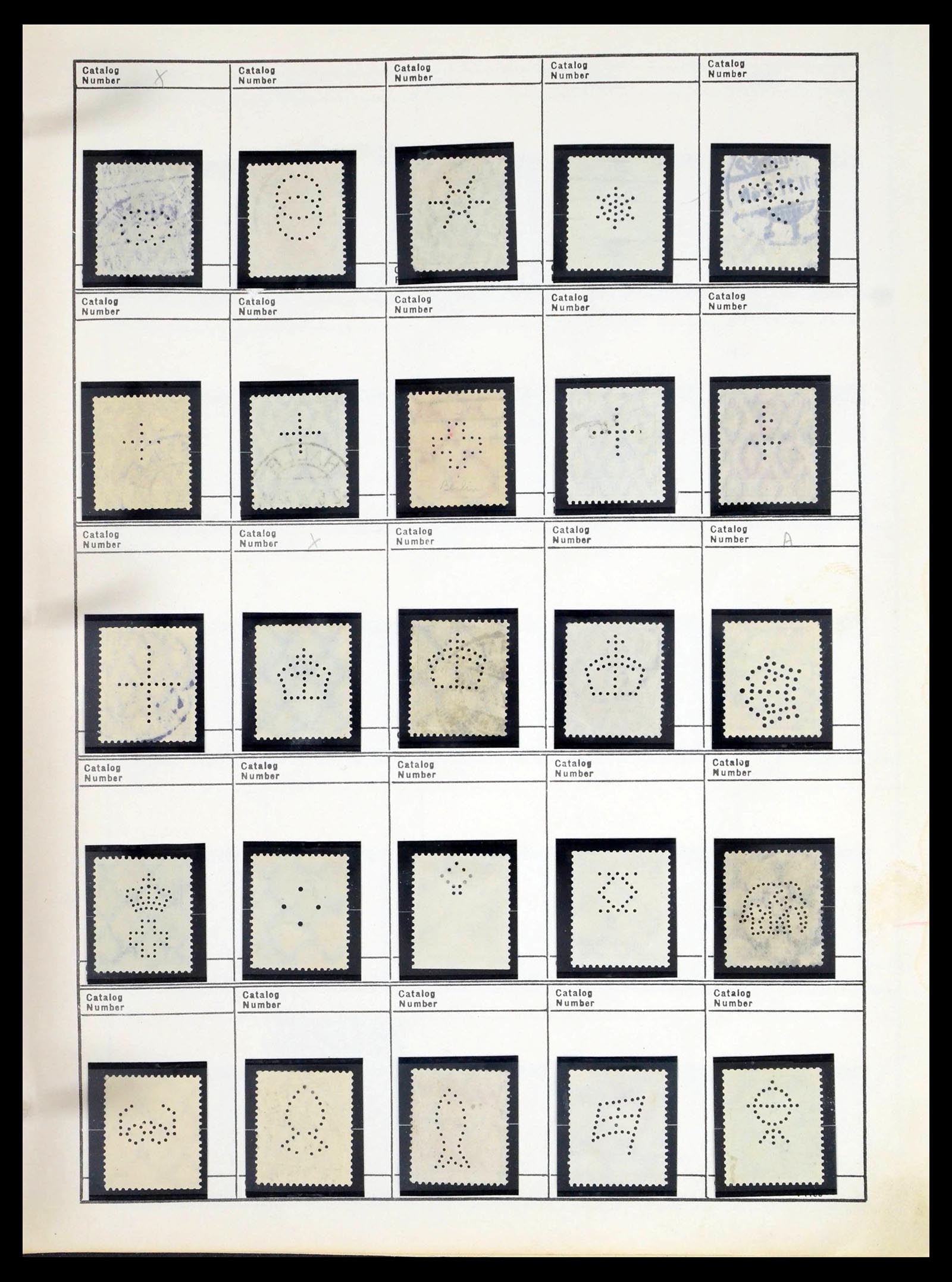 39480 0594 - Stamp collection 39480 German Reich perfins 1880-1955.