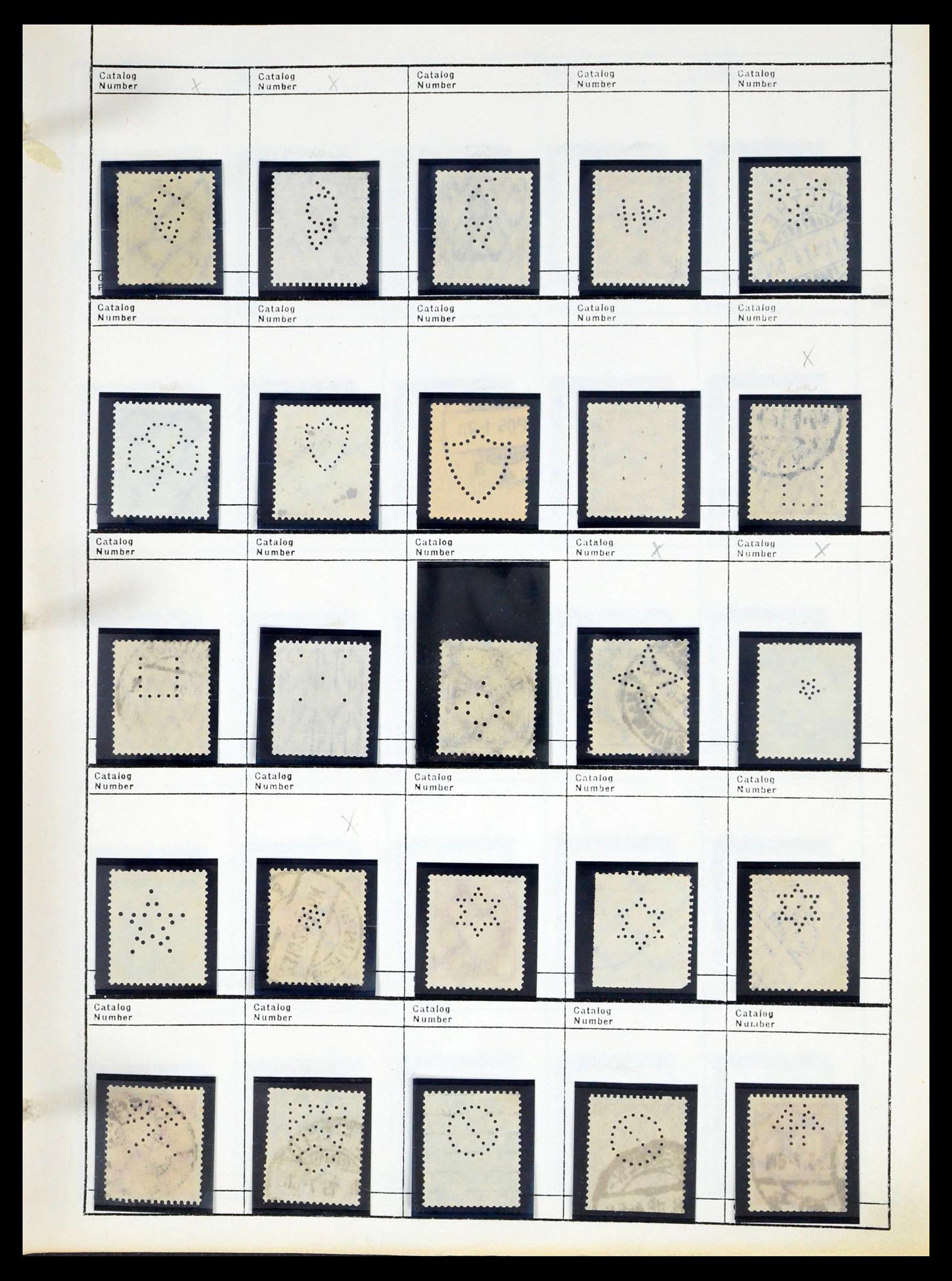 39480 0596 - Stamp collection 39480 German Reich perfins 1880-1955.