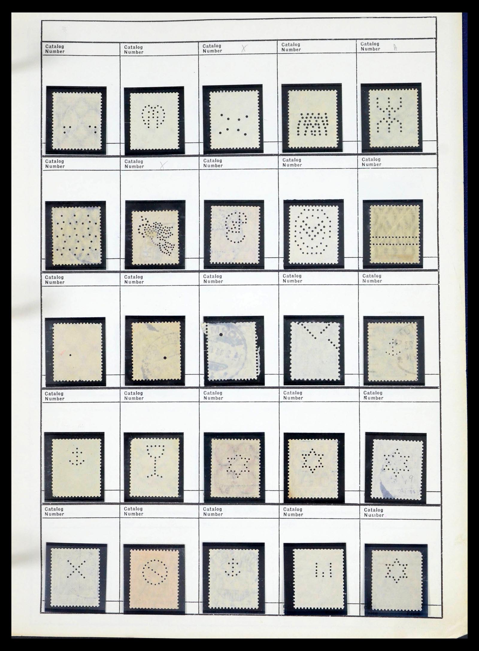 39480 0598 - Stamp collection 39480 German Reich perfins 1880-1955.