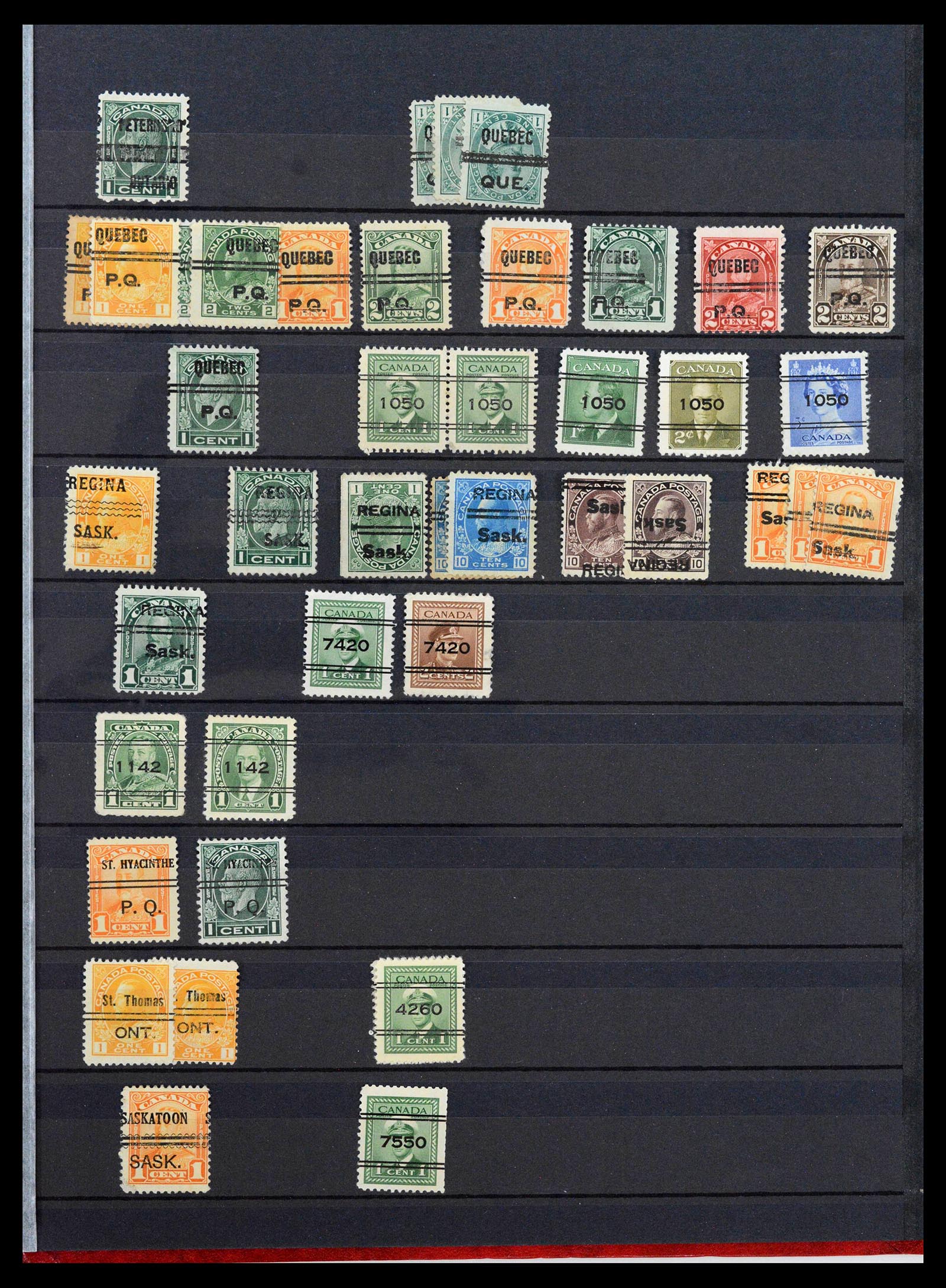 39484 0009 - Stamp collection 39484 Canada precancels 1880-1970.