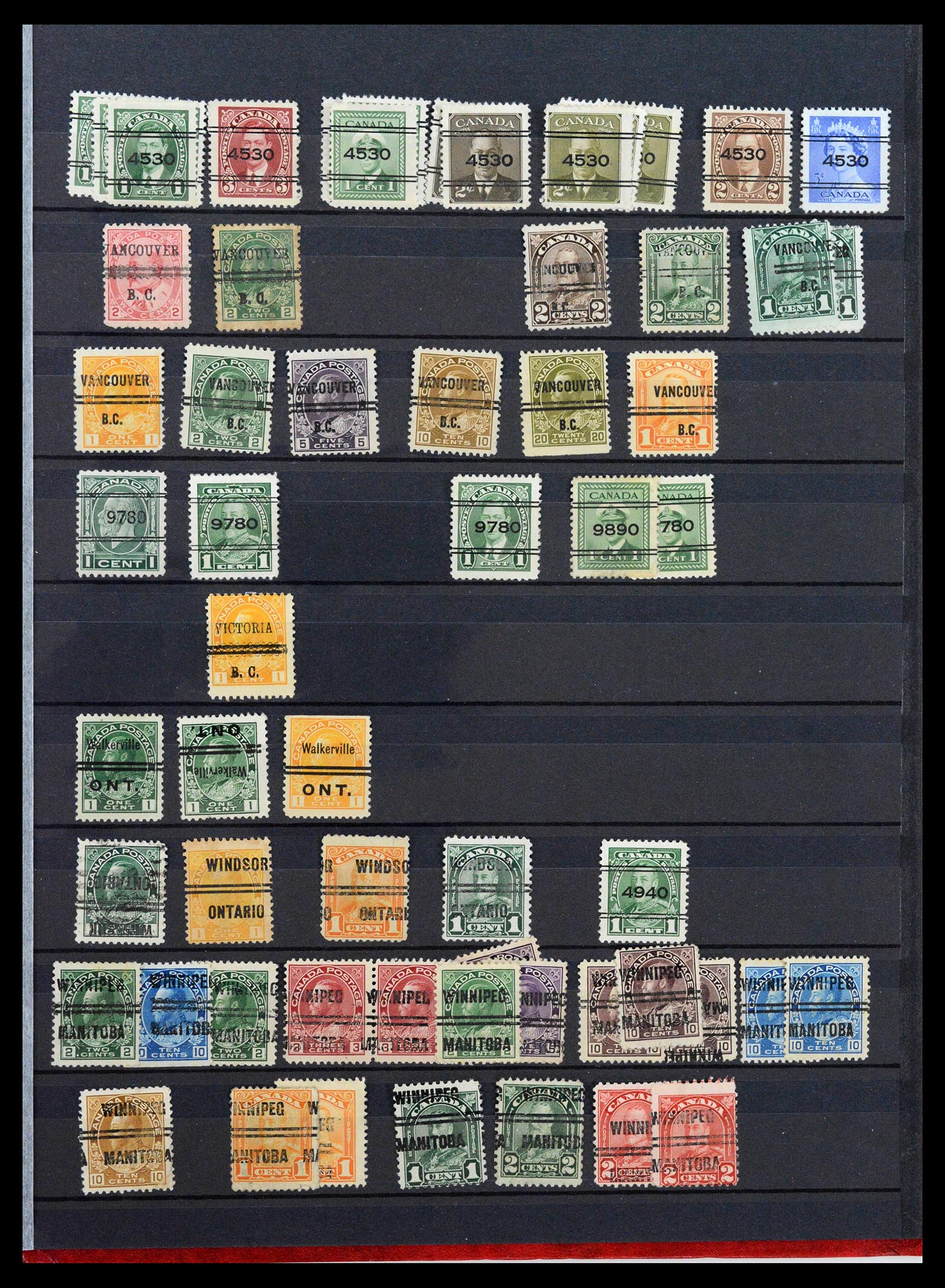 39484 0011 - Postzegelverzameling 39484 Canada voorafstempelingen 1880-1970.