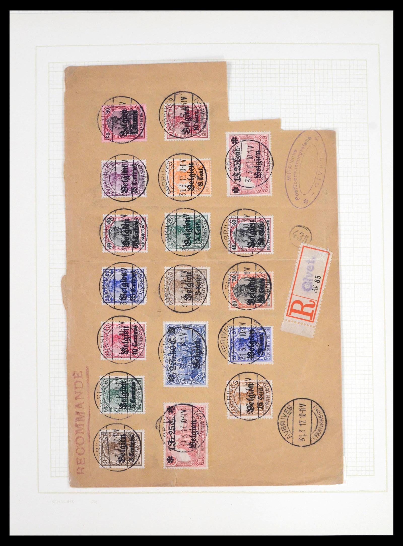 39495 0007 - Postzegelverzameling 39495 Duitse bezettingen en gebieden 1914-1921.