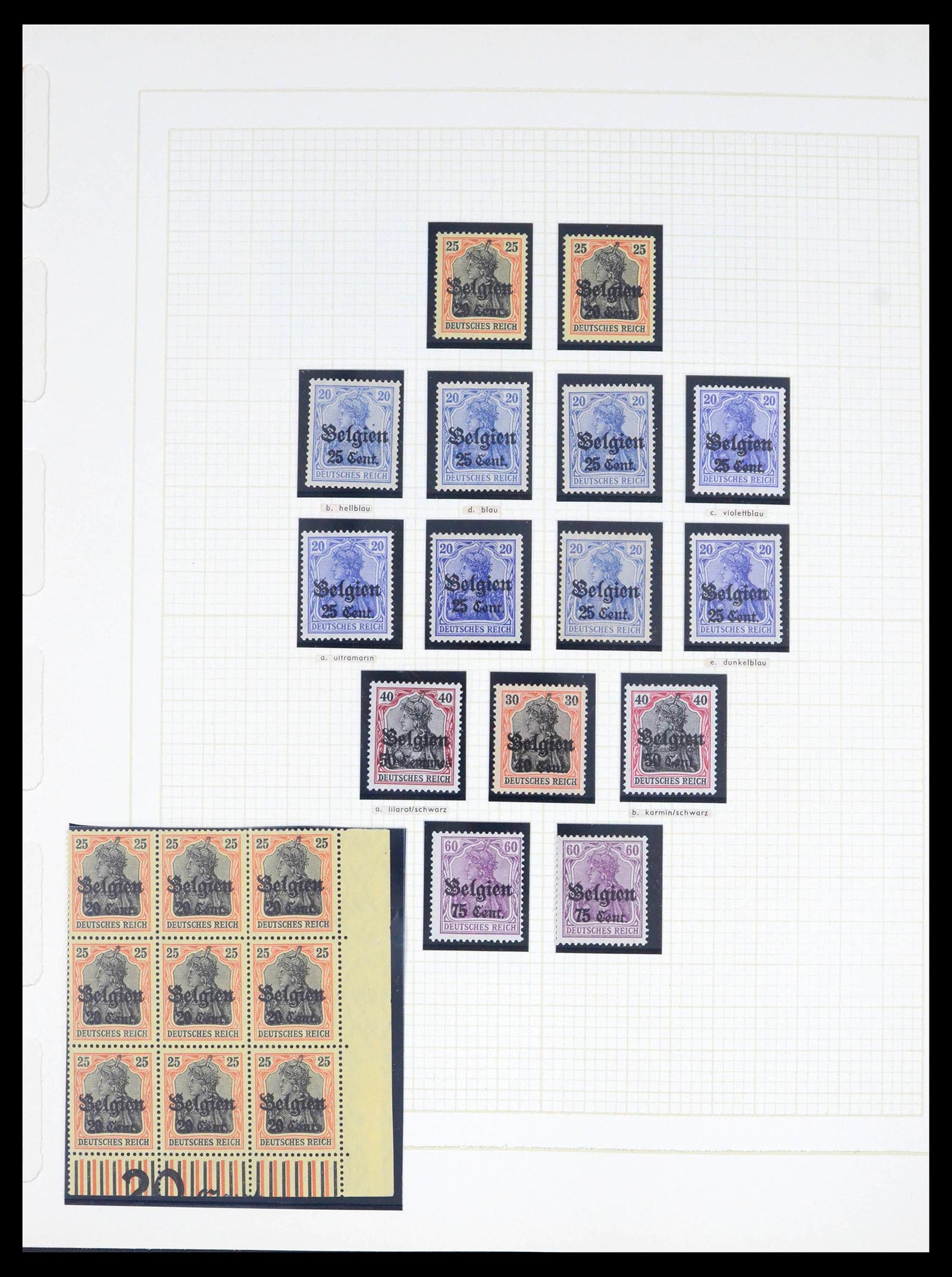 39495 0009 - Postzegelverzameling 39495 Duitse bezettingen en gebieden 1914-1921.