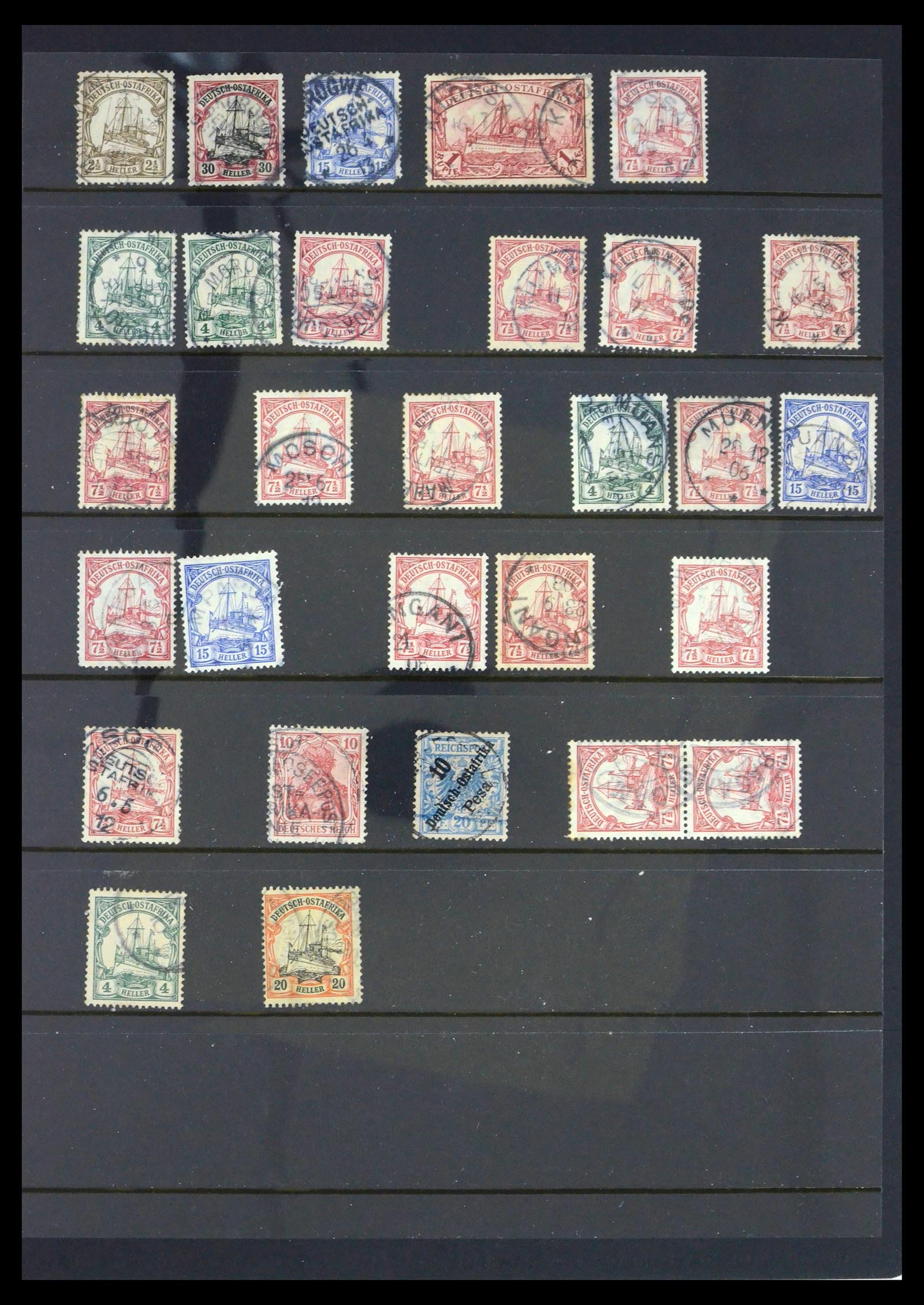 39508 0001 - Postzegelverzameling 39508 Duits Oost Afrika stempels.