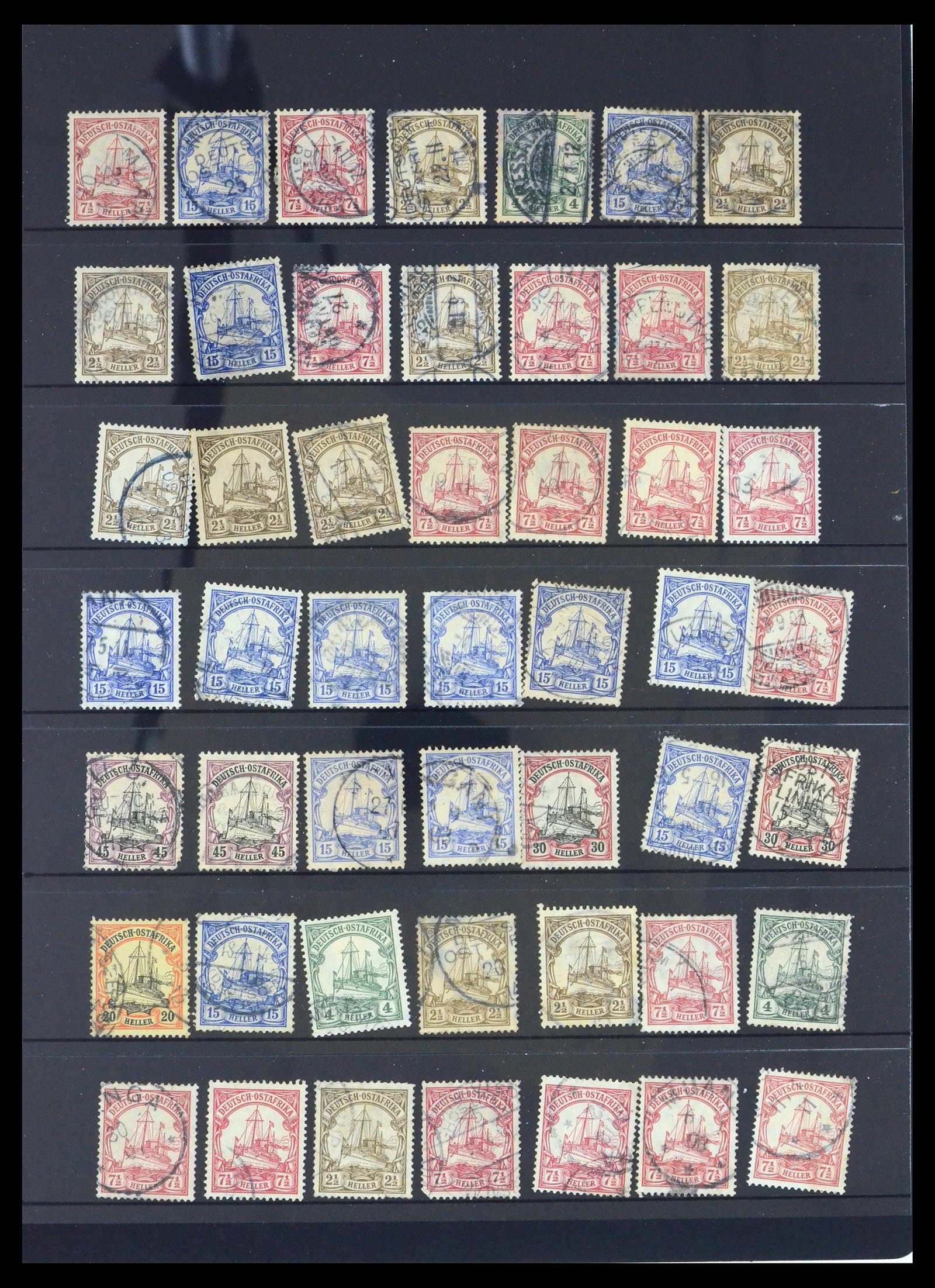 39508 0002 - Postzegelverzameling 39508 Duits Oost Afrika stempels.