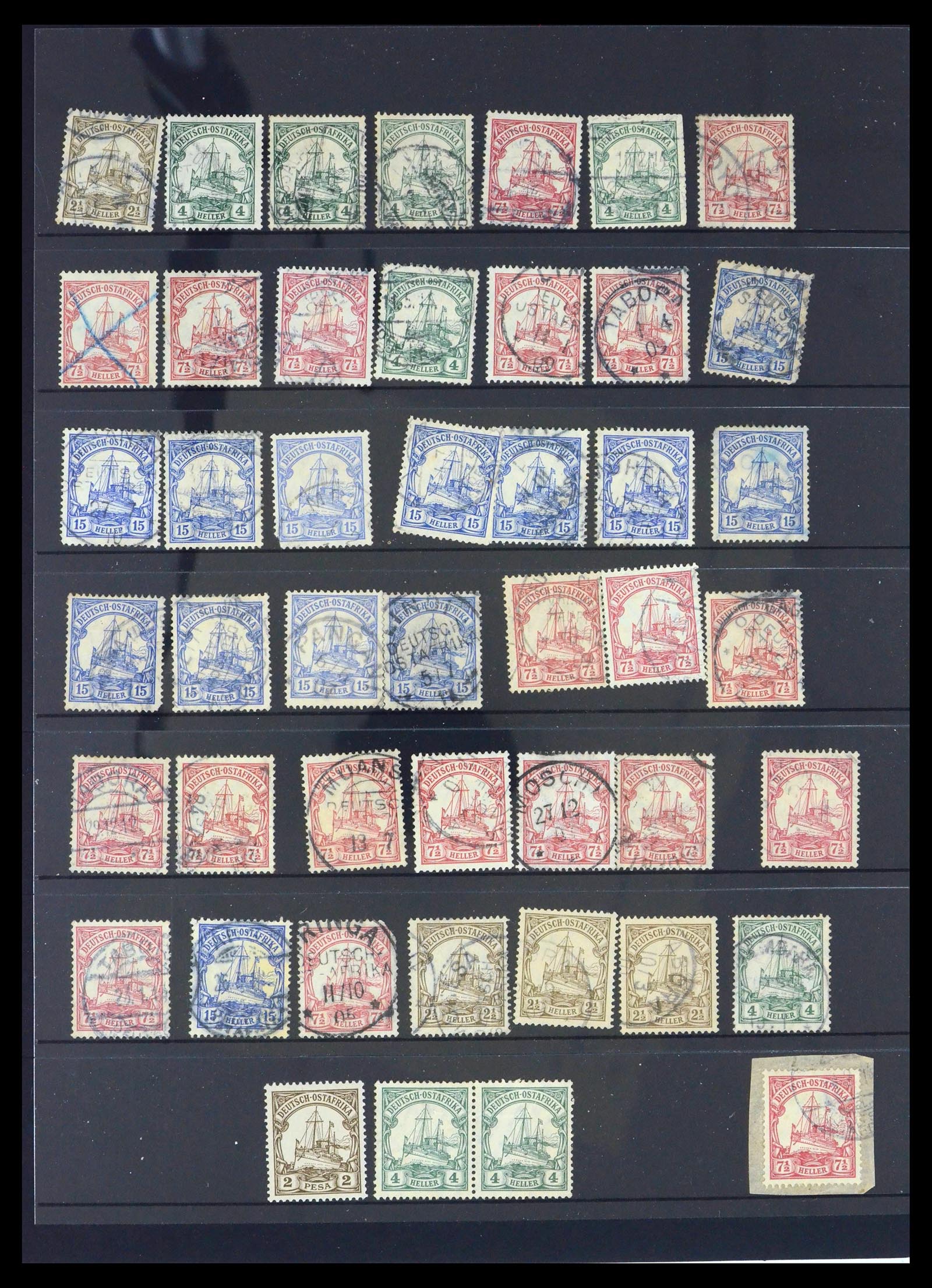39508 0003 - Postzegelverzameling 39508 Duits Oost Afrika stempels.