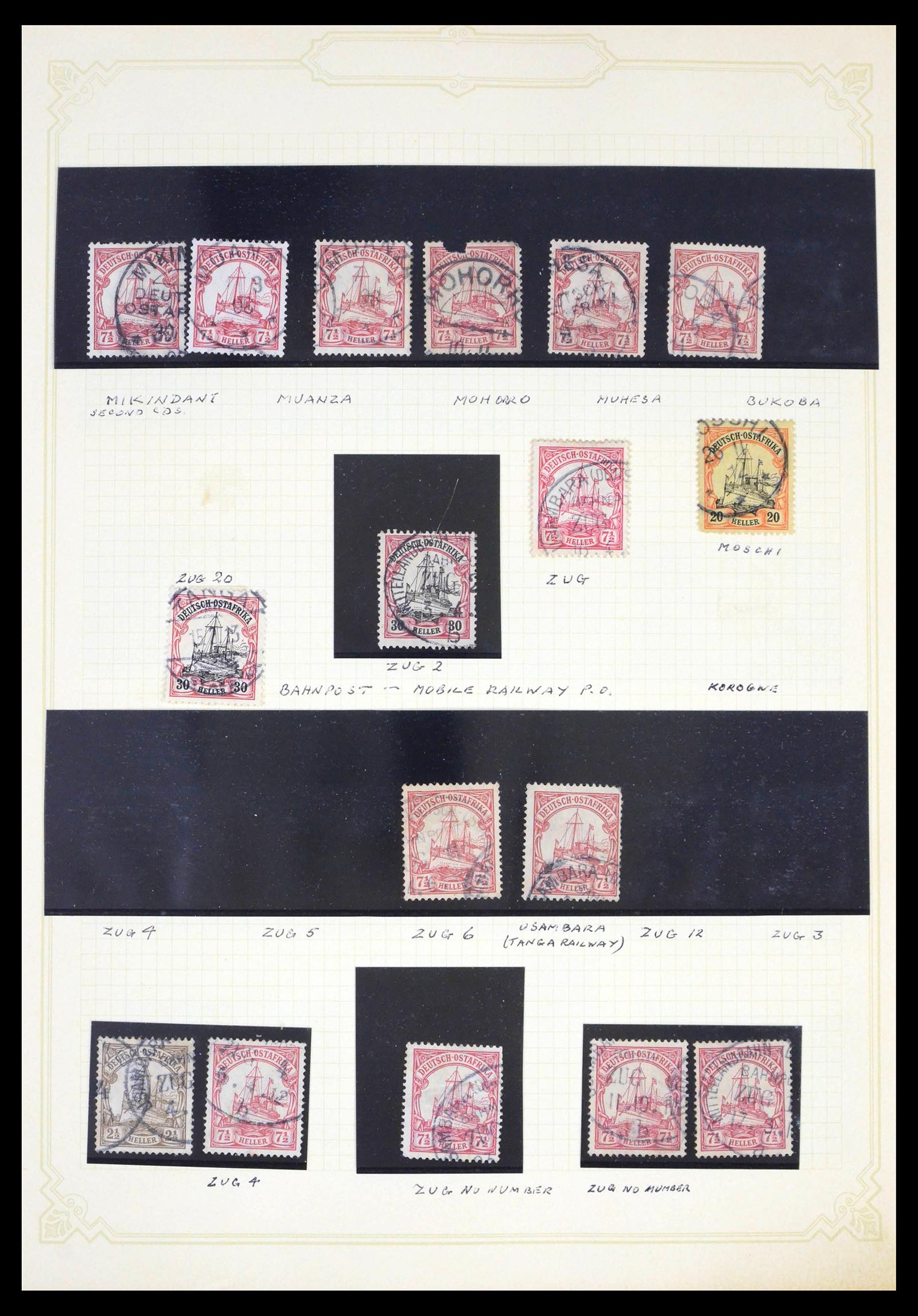 39508 0005 - Postzegelverzameling 39508 Duits Oost Afrika stempels.