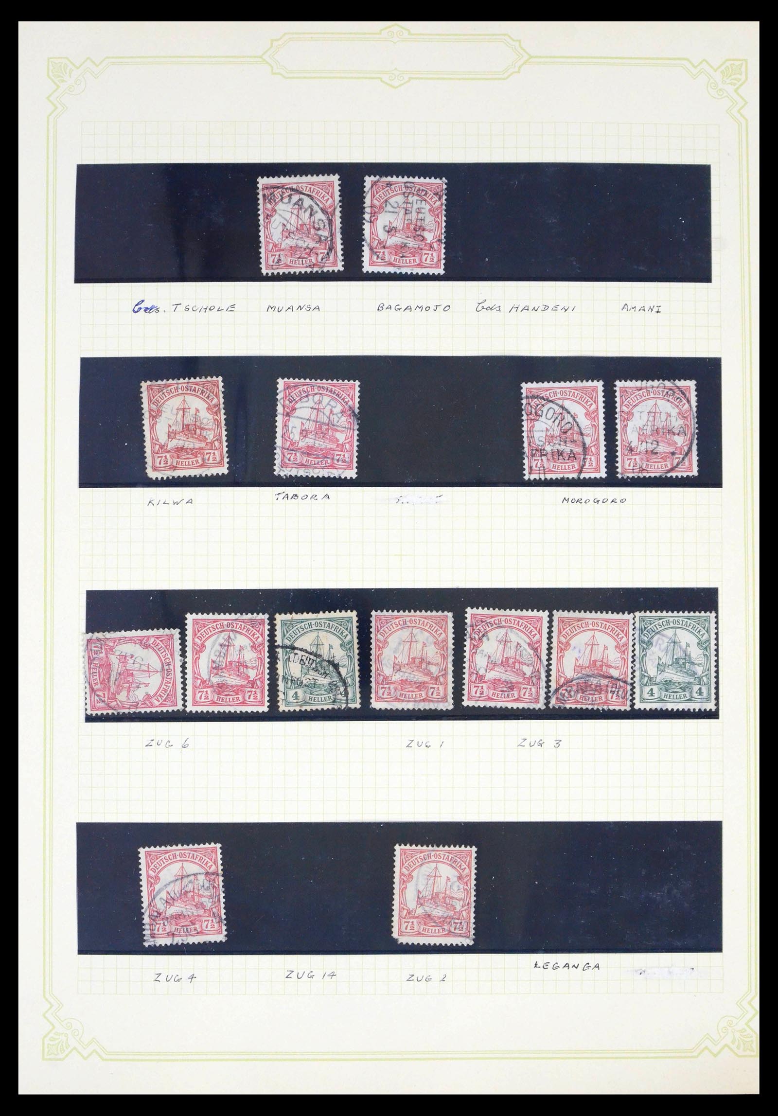 39508 0009 - Postzegelverzameling 39508 Duits Oost Afrika stempels.