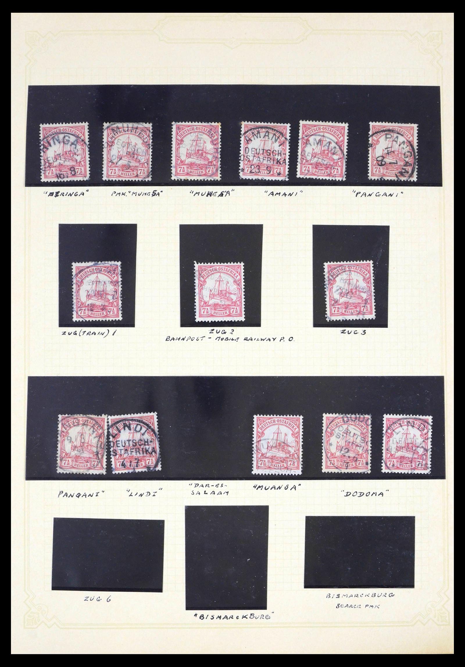 39508 0010 - Postzegelverzameling 39508 Duits Oost Afrika stempels.