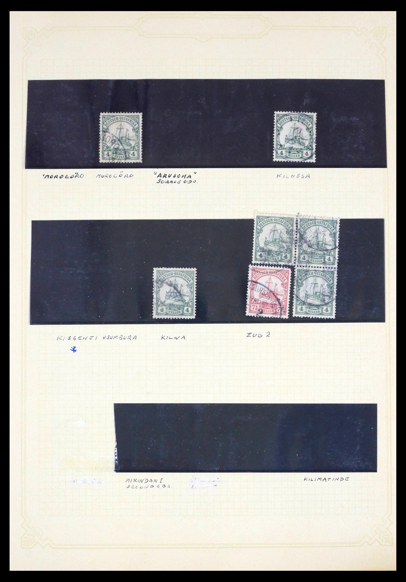 39508 0011 - Postzegelverzameling 39508 Duits Oost Afrika stempels.