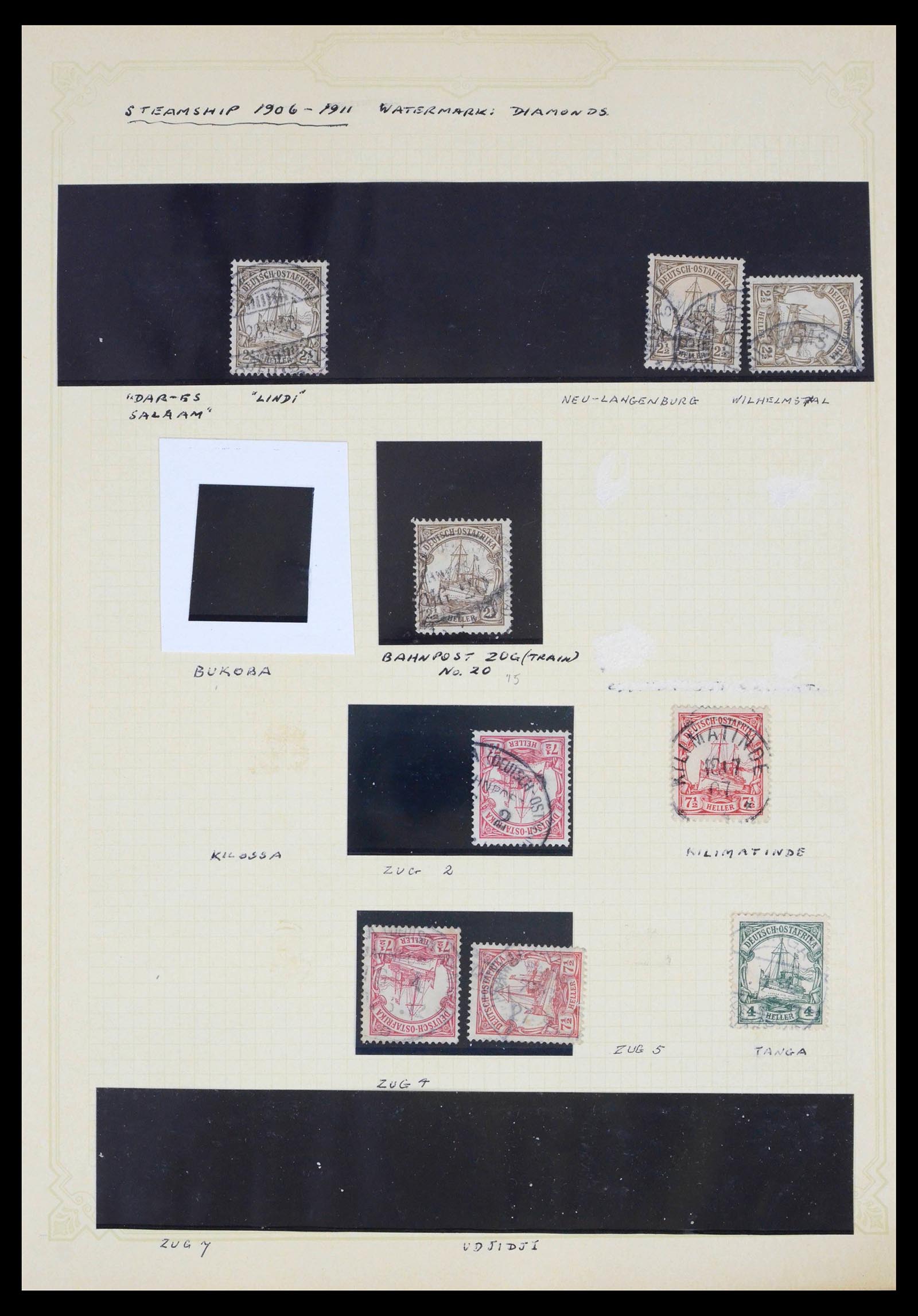 39508 0015 - Postzegelverzameling 39508 Duits Oost Afrika stempels.