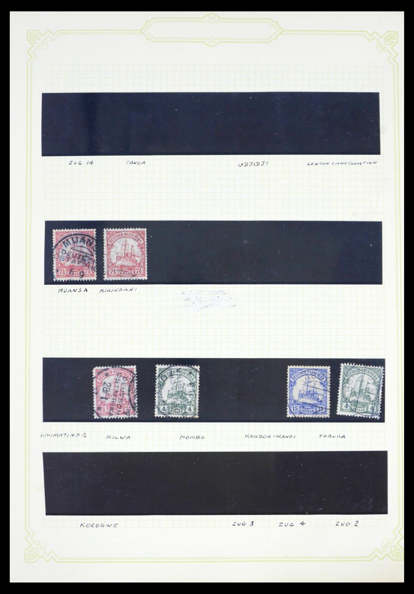 39508 0016 - Postzegelverzameling 39508 Duits Oost Afrika stempels.