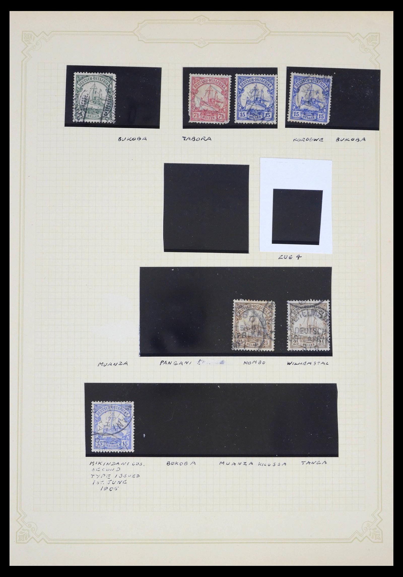 39508 0017 - Postzegelverzameling 39508 Duits Oost Afrika stempels.