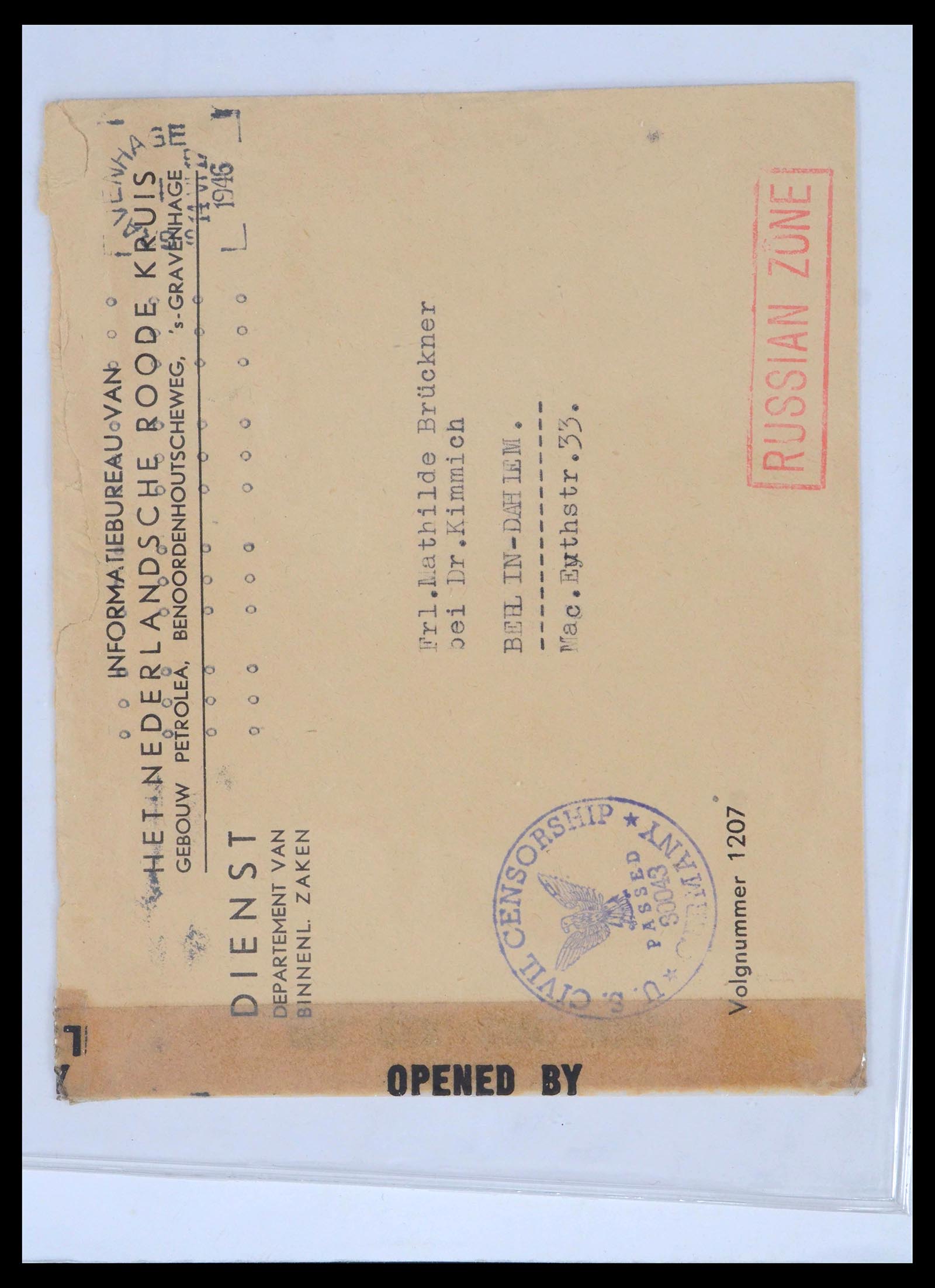 39514 0019 - Postzegelverzameling 39514 Censuurbrieven 1914-1945.