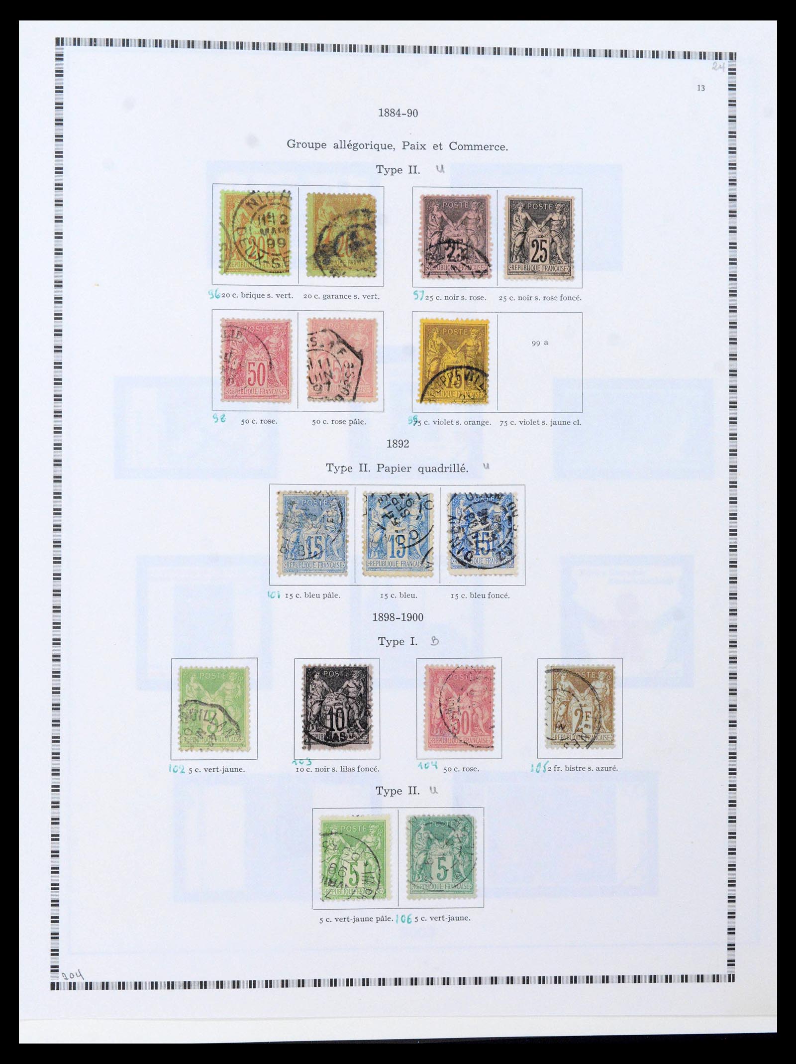 39516 0012 - Postzegelverzameling 39516 Frankrijk 1862-1949.