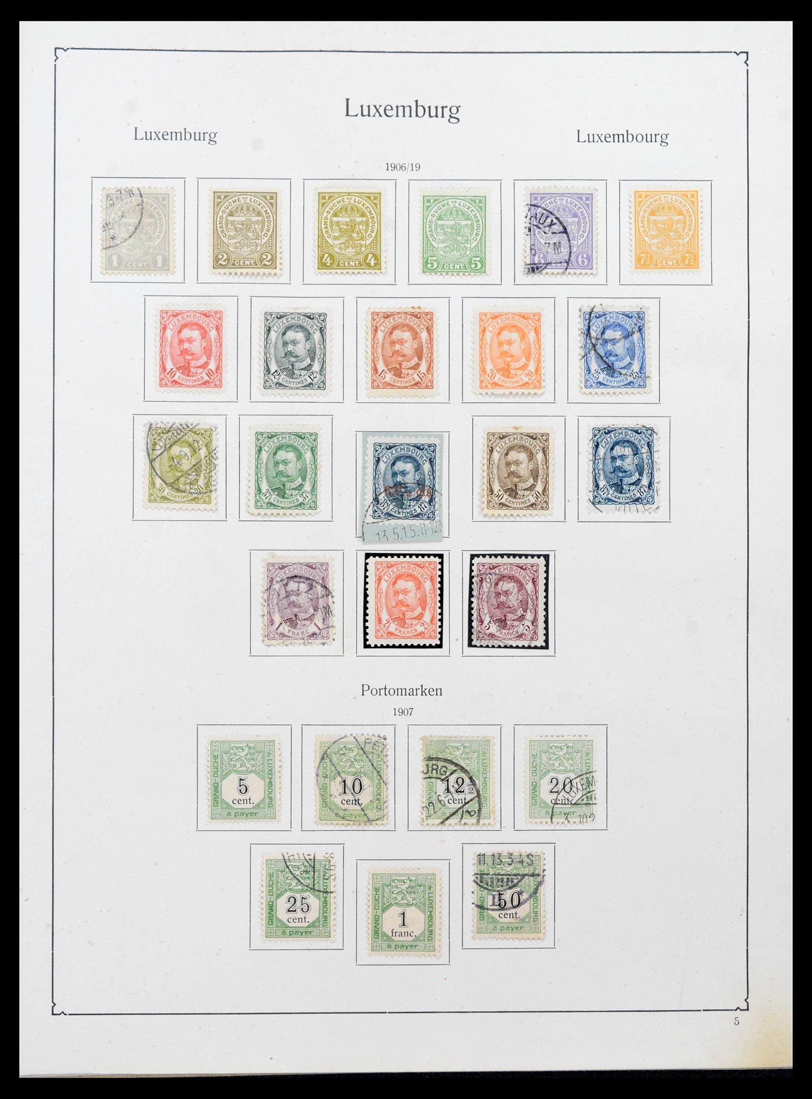 39524 0005 - Postzegelverzameling 39524 Luxemburg 1852-1950.